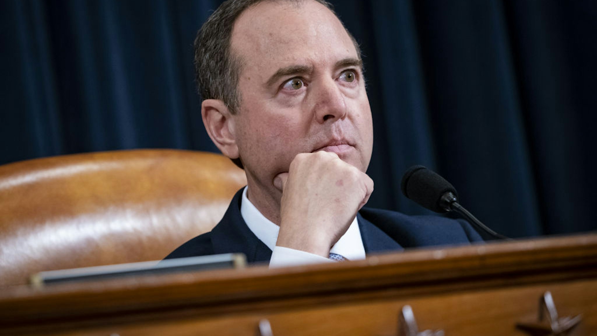 Representative Adam Schiff, a Democrat from California and chairman of the House Intelligence Committee, listens during an impeachment inquiry hearing with Marie Yovanovitch, former U.S. Ambassador to Ukraine, in Washington, D.C., U.S., on Friday, Nov. 15, 2019.