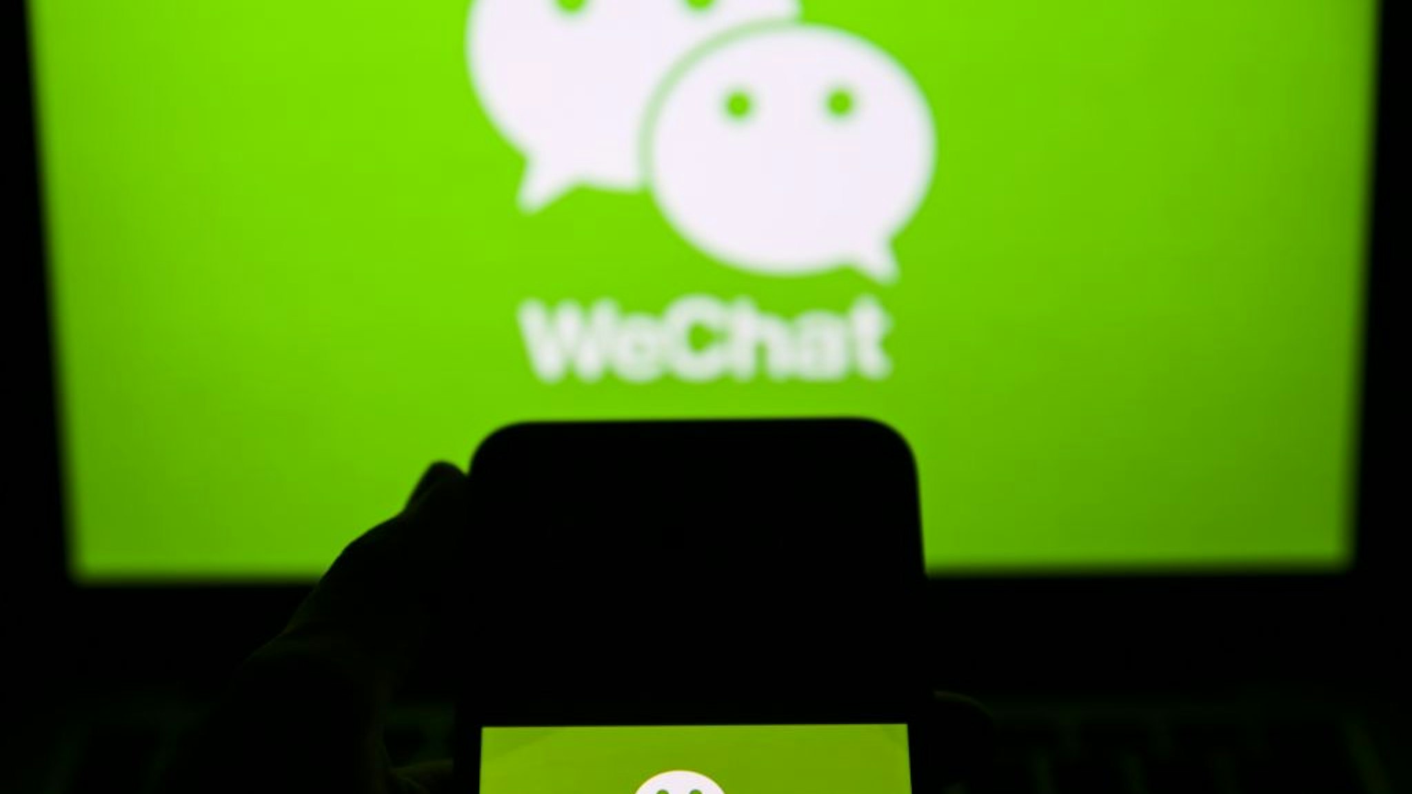 The logo of "WeChat", messaging and social media app, is seen on a screen of a smartphone in Ankara, Turkey on November 28, 2019.