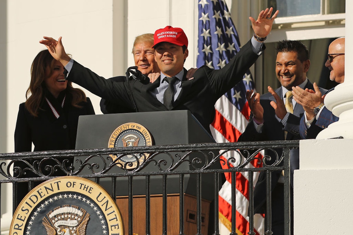 Washington Nationals take World Series celebration to the White House and Kurt  Suzuki dons a MAGA hat – The Virginian-Pilot