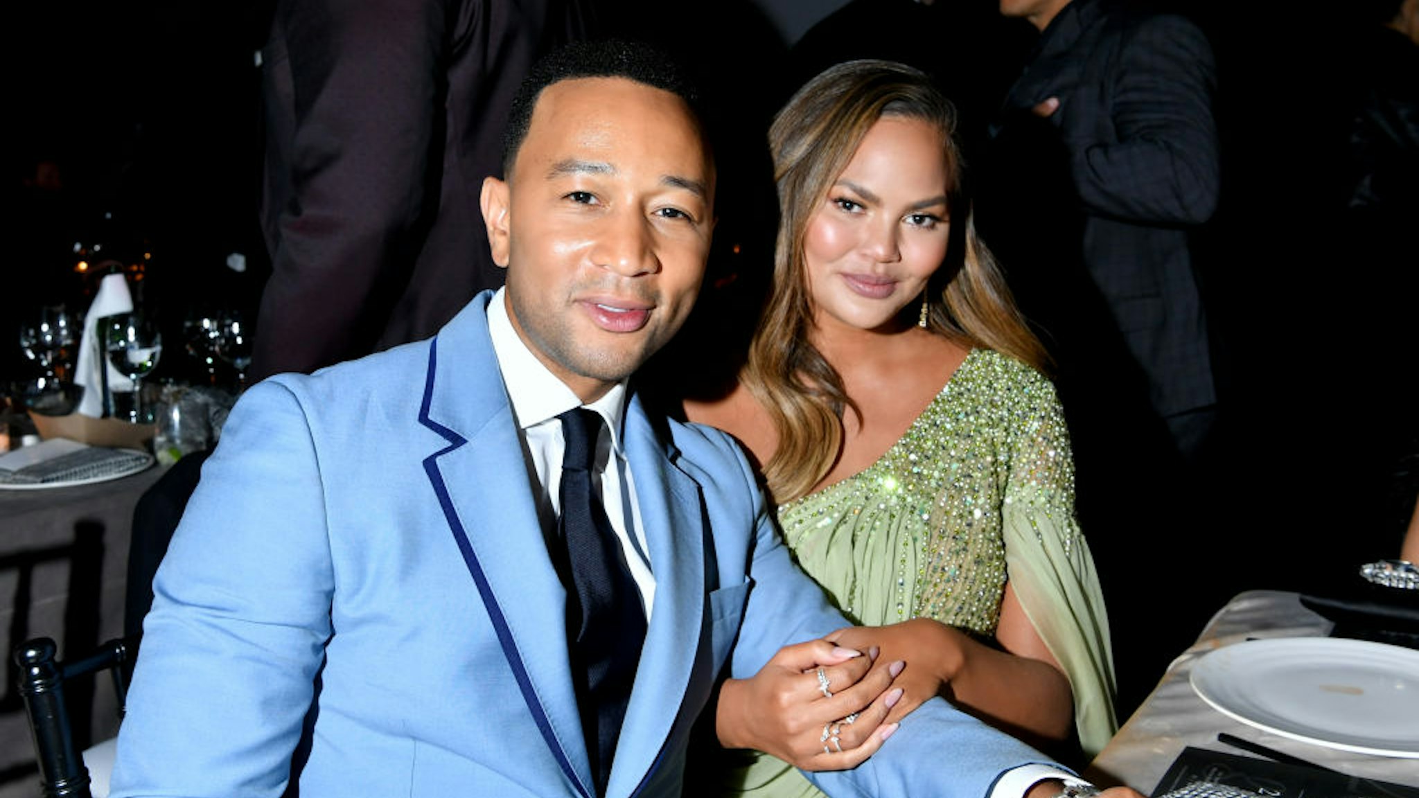 John Legend and Chrissy Teigen attend the 2019 Baby2Baby Gala presented by Paul Mitchell on November 09, 2019 in Los Angeles, California.
