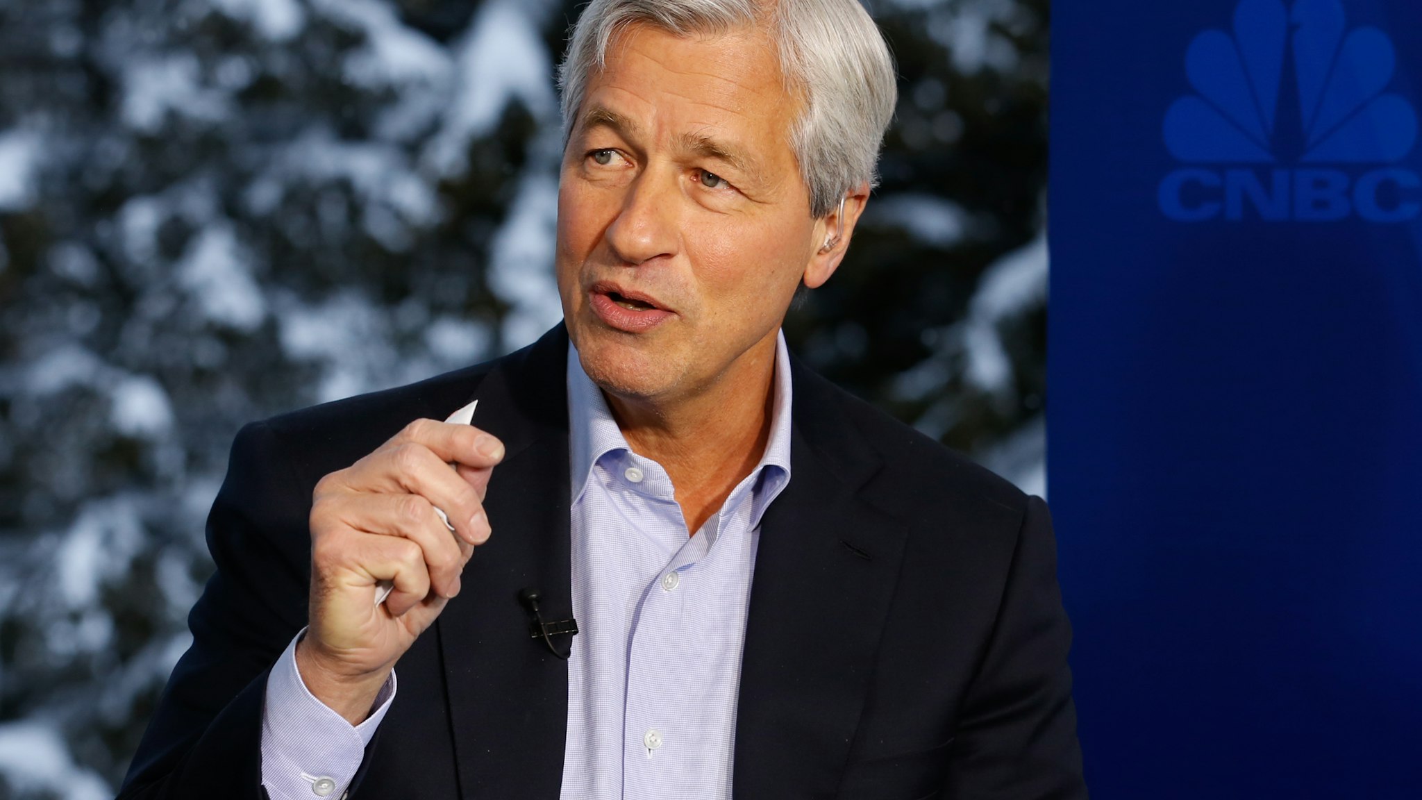 DAVOS 2016; World Economic Forum -- Pictured: Jamie Dimon, chairman, president and CEO of JP Morgan Chase, in an interview at the annual World Economic Forum in Davos, Switzerland, on January 20, 2016