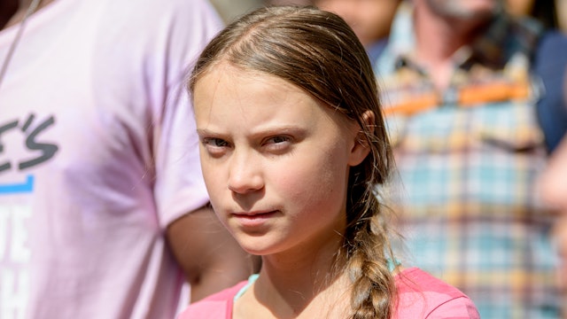Activist Greta Thunberg Leads the Youth Climate Strike on September 20, 2019 in New York City.