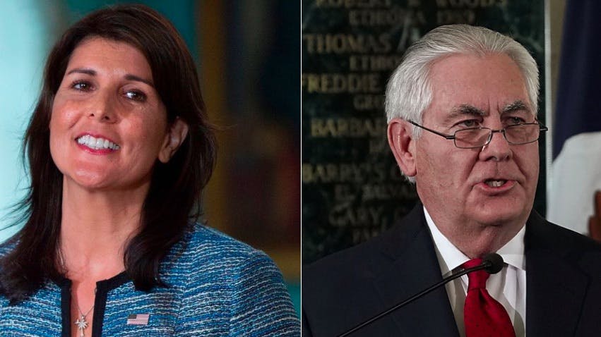 Nikki Haley and Rex Tillerson