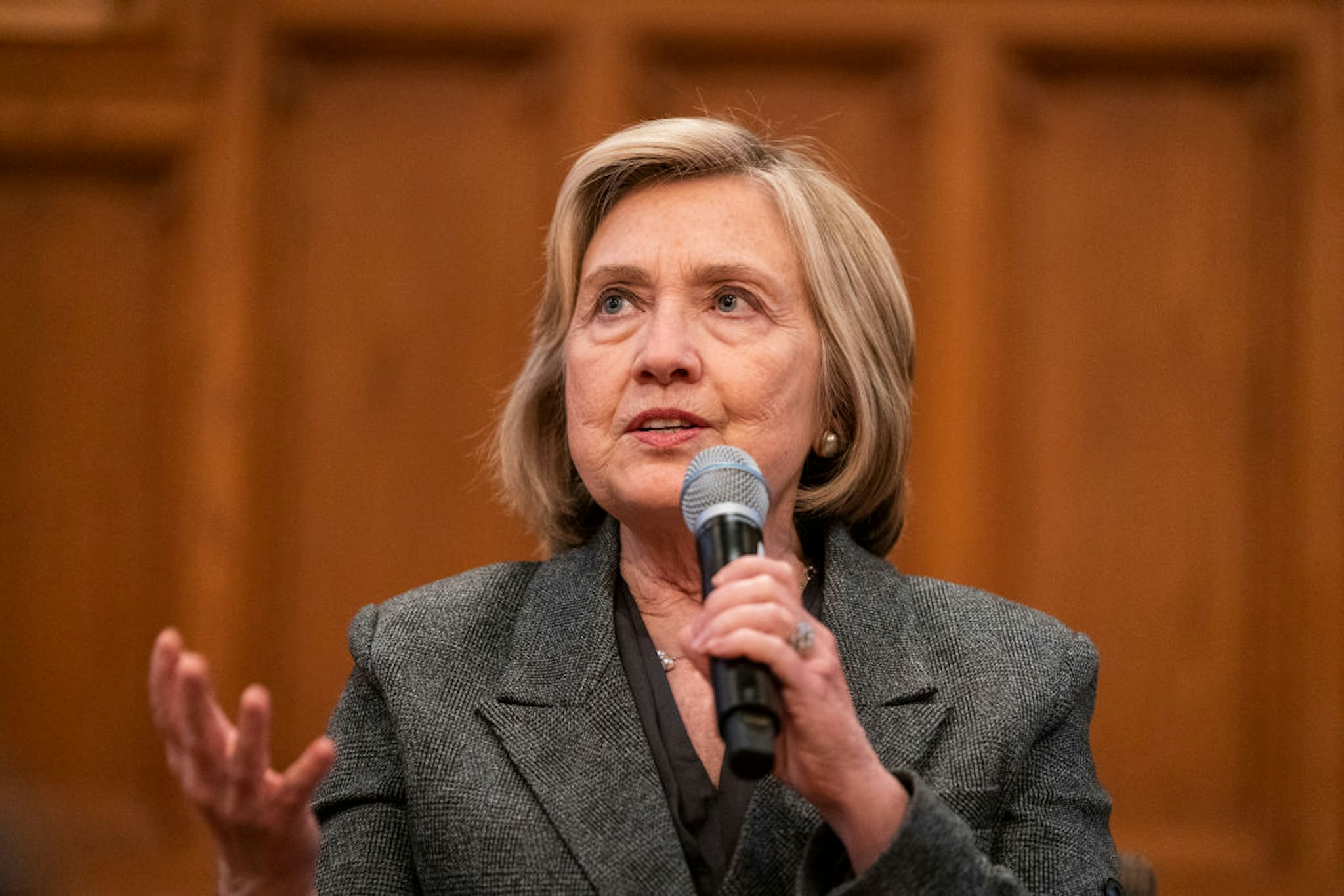 Hillary Clinton spoke during a book event promoting her new book