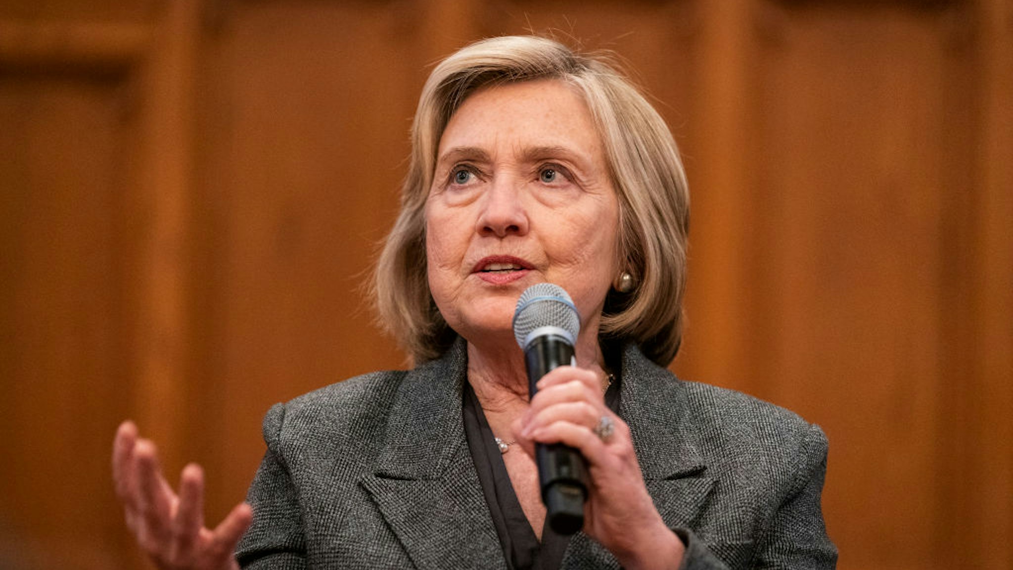 Hillary Clinton spoke during a book event promoting her new book