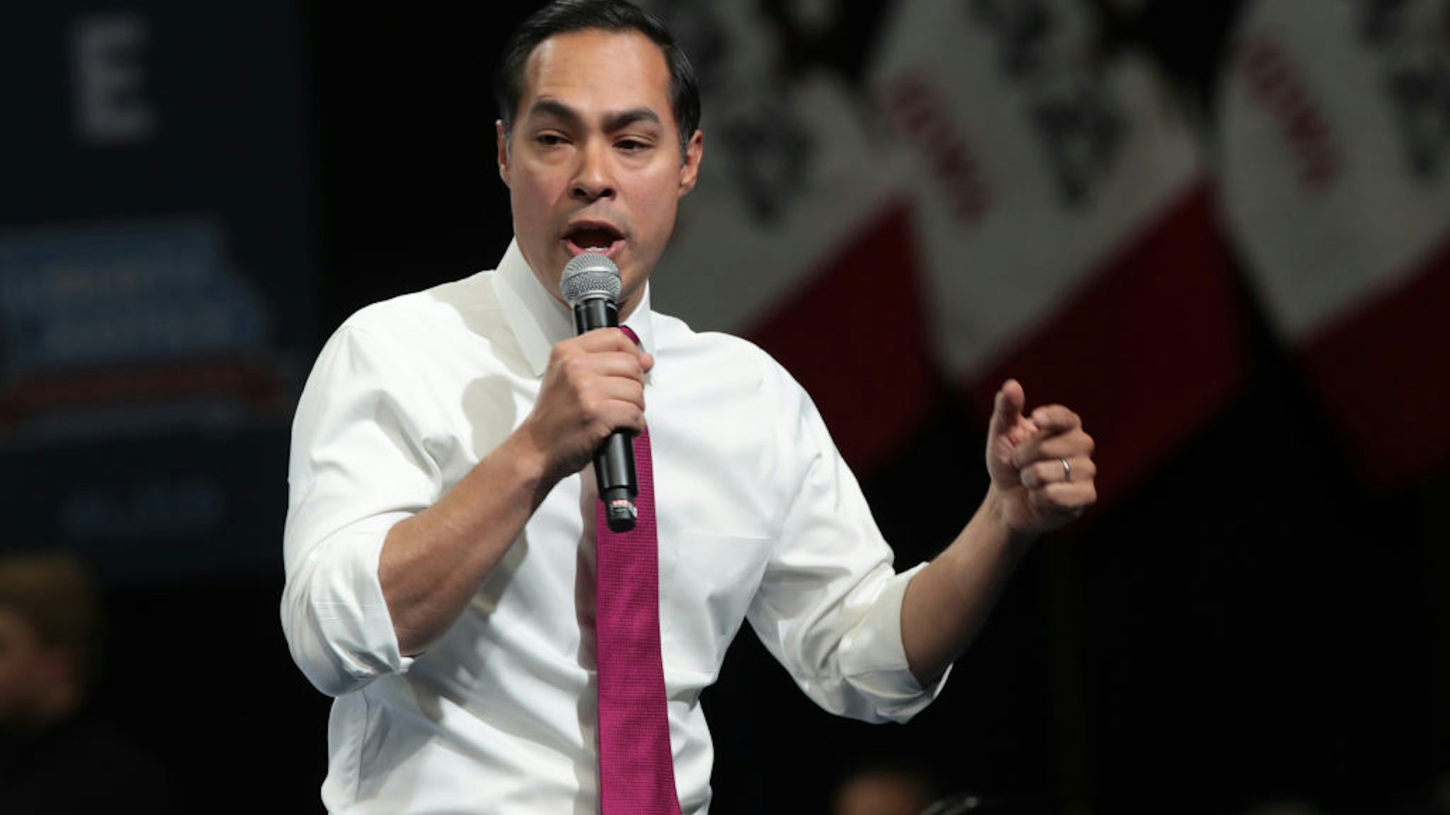 Julián Castro speaks at the Liberty and Justice Celebration at the Wells Fargo Arena