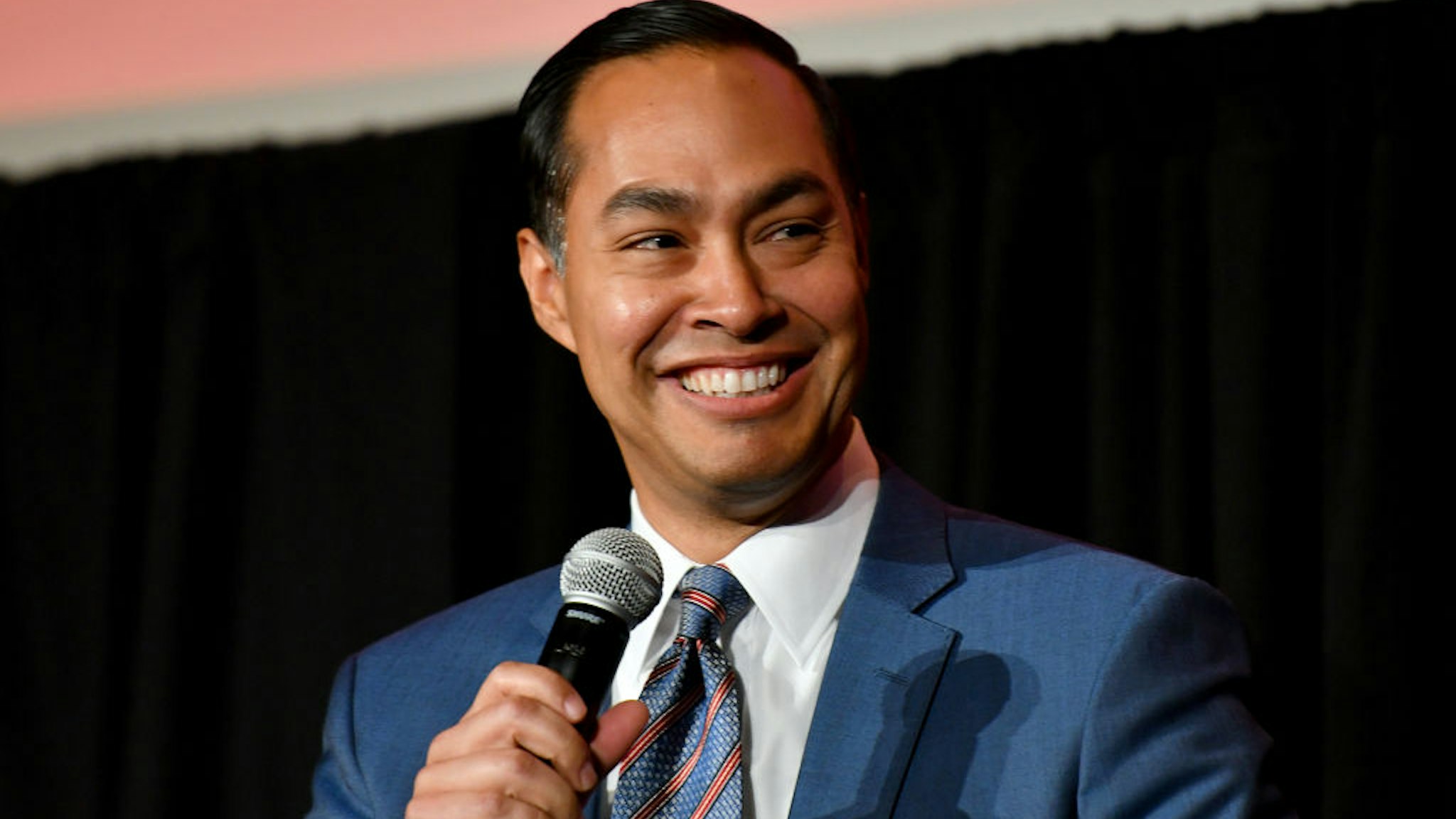 Julian Castro speaks on stage during the 2019 New Yorker Festival