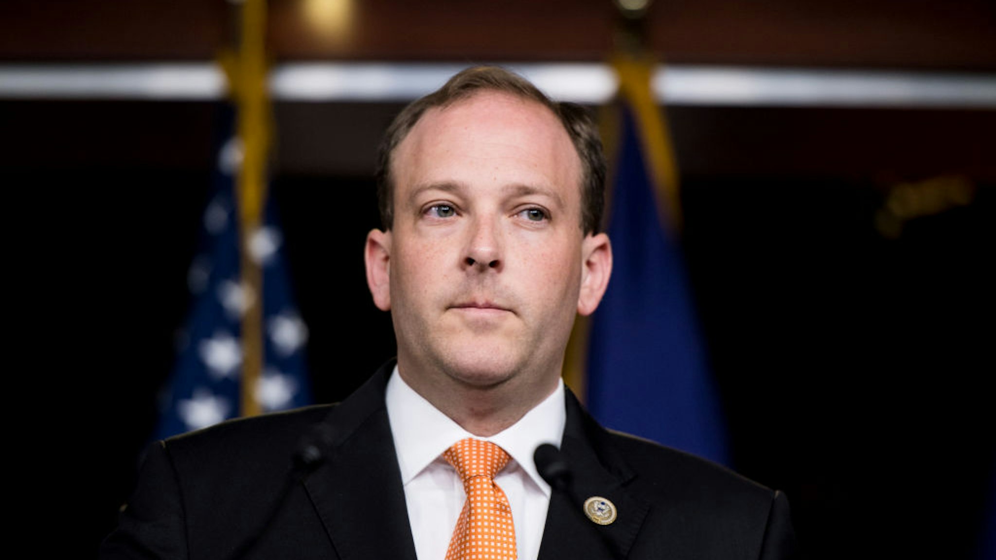 Lee Zeldin speaks during the press conference calling on President Trump to declassify the Carter Page FISA applications