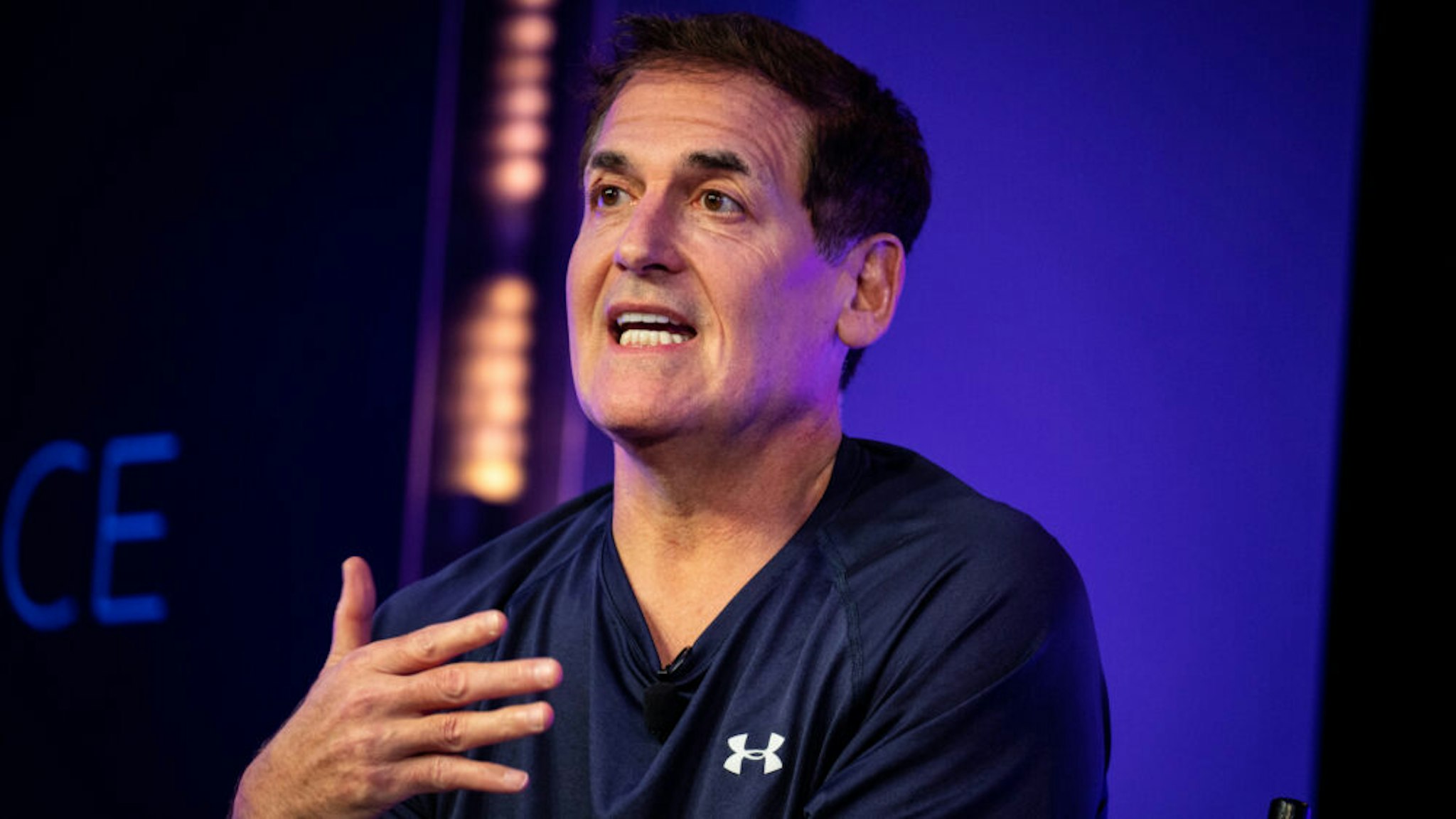 Mark Cuban, chairman and chief executive officer of Axs TV, speaks during the Wall Street Journal Tech Live global technology conference in Laguna Beach, California, U.S., on Monday, Oct. 21, 2019.