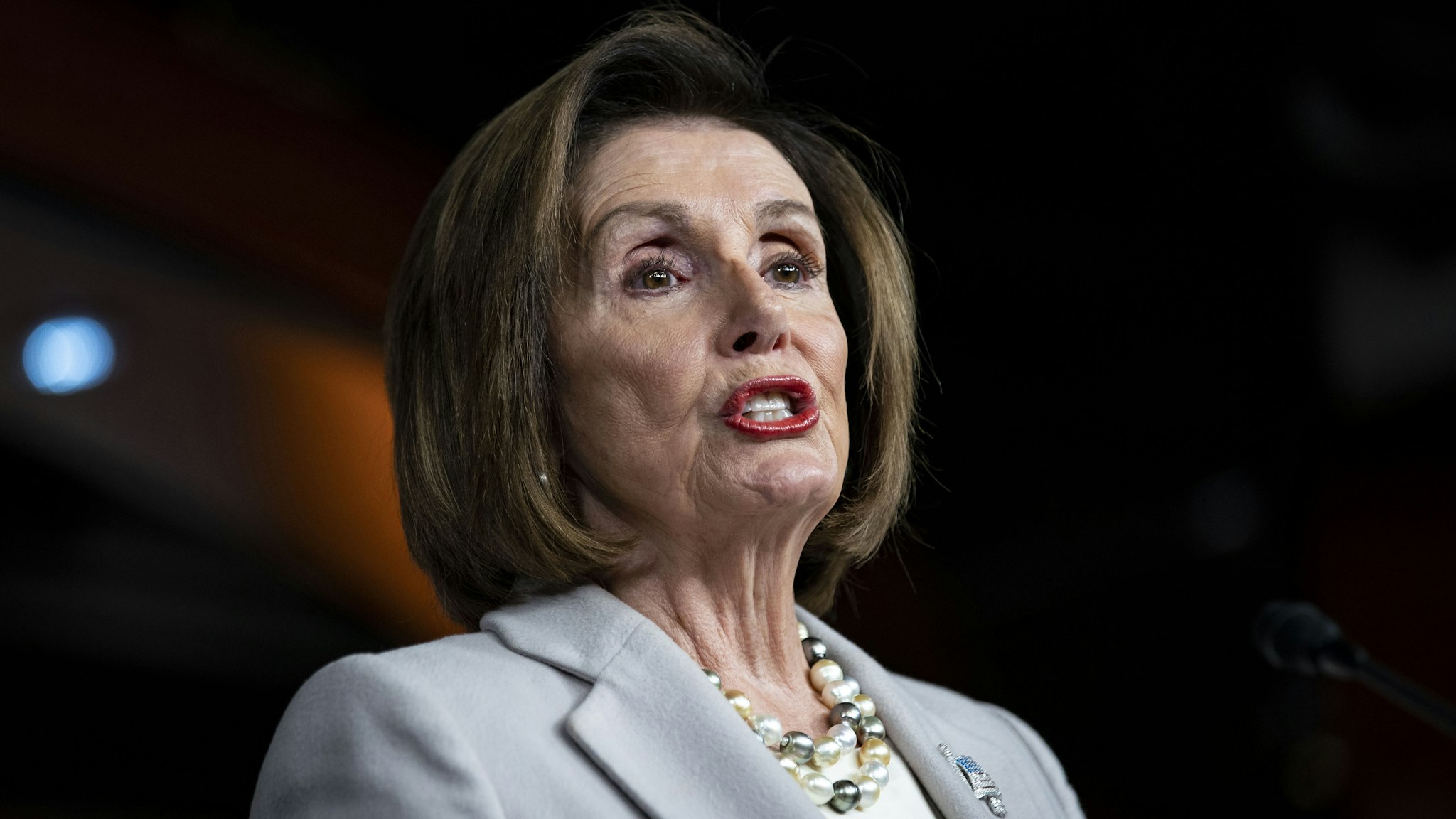 U.S. House Speaker Nancy Pelosi, a Democrat from California, speaks during a news conference on Capitol Hill in Washington, D.C., U.S. on Thursday, Oct. 17, 2019. Pelosi said Thursday that she has "no idea" whether the House impeachment inquiry and a Senate trial could be wrapped up by the end of the year.
