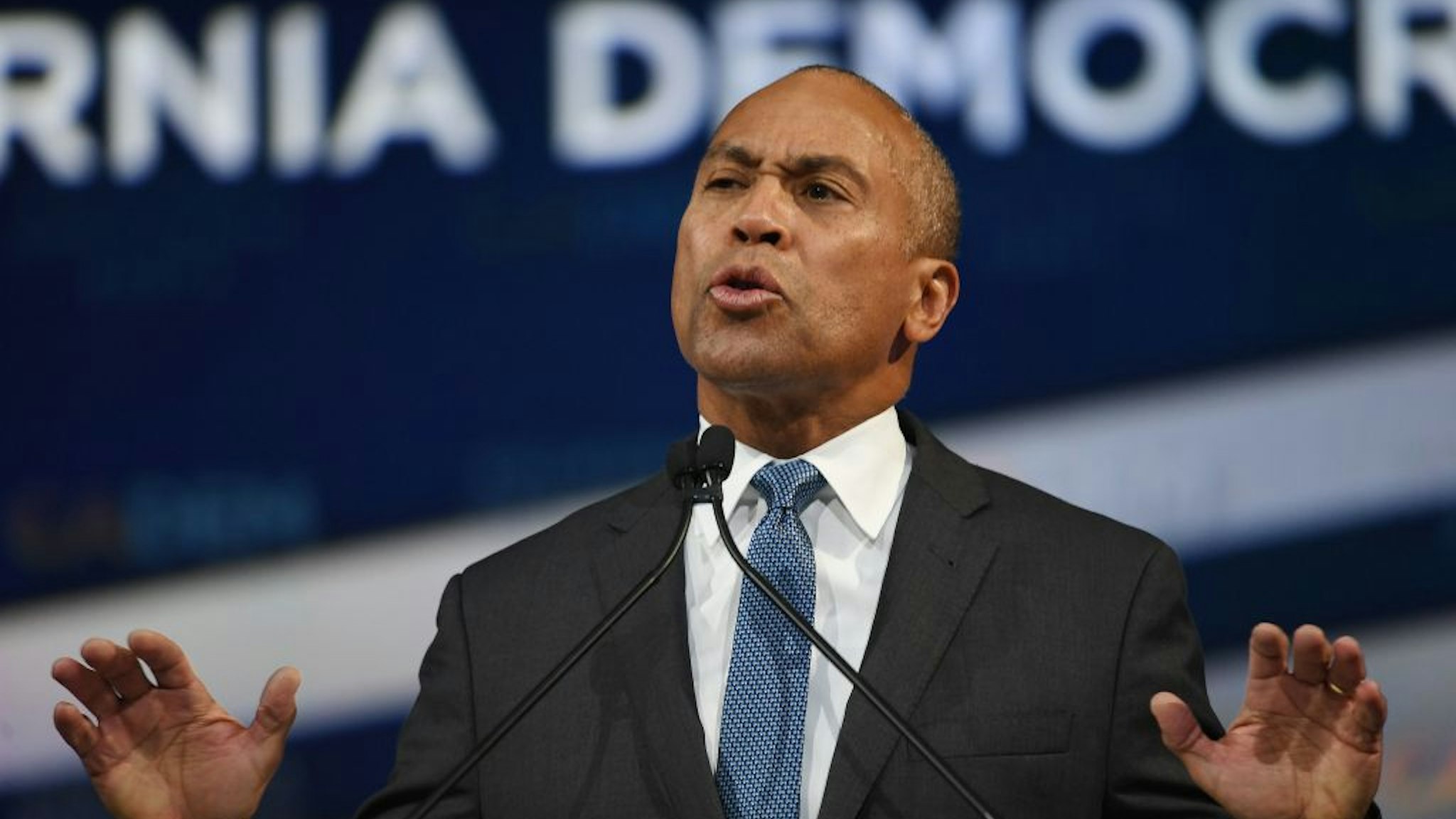 Deval Patrick speaks as he kicks off his presidential campaign at the California Democratic Party
