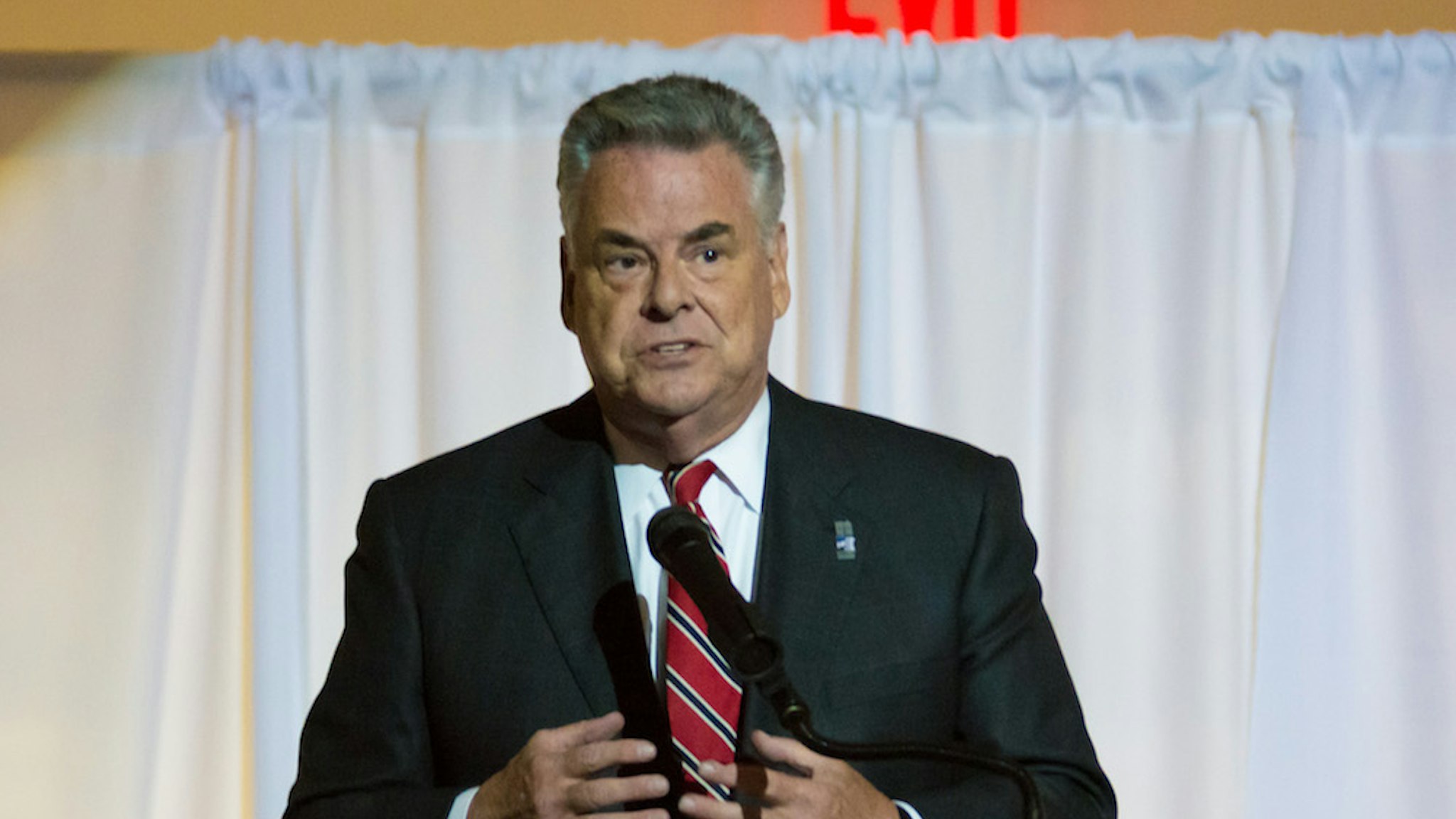 Congressman Peter King attends the 2016 Firefighters Humanitarian Awards at the Nassau County Firefighters Museum on October 14, 2016 in Garden City, New York. (Photo by Steven A Henry/Getty Images)