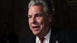President Trump Meets With House Republicans On Capitol Hill To Discuss Tax Reform Bill Peter King speaks to members of the media after President Donald Trump's visit to a House Republican Conference