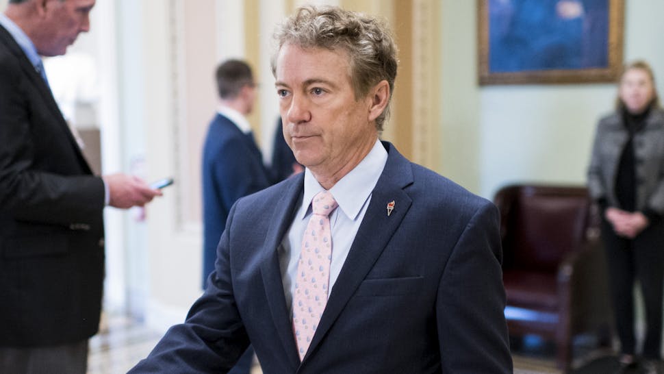 Rand Paul Sen. Rand Paul, R-Ky., leaves the Senate floor after a vote in the Capitol on Wednesday, Oct. 30, 2019.