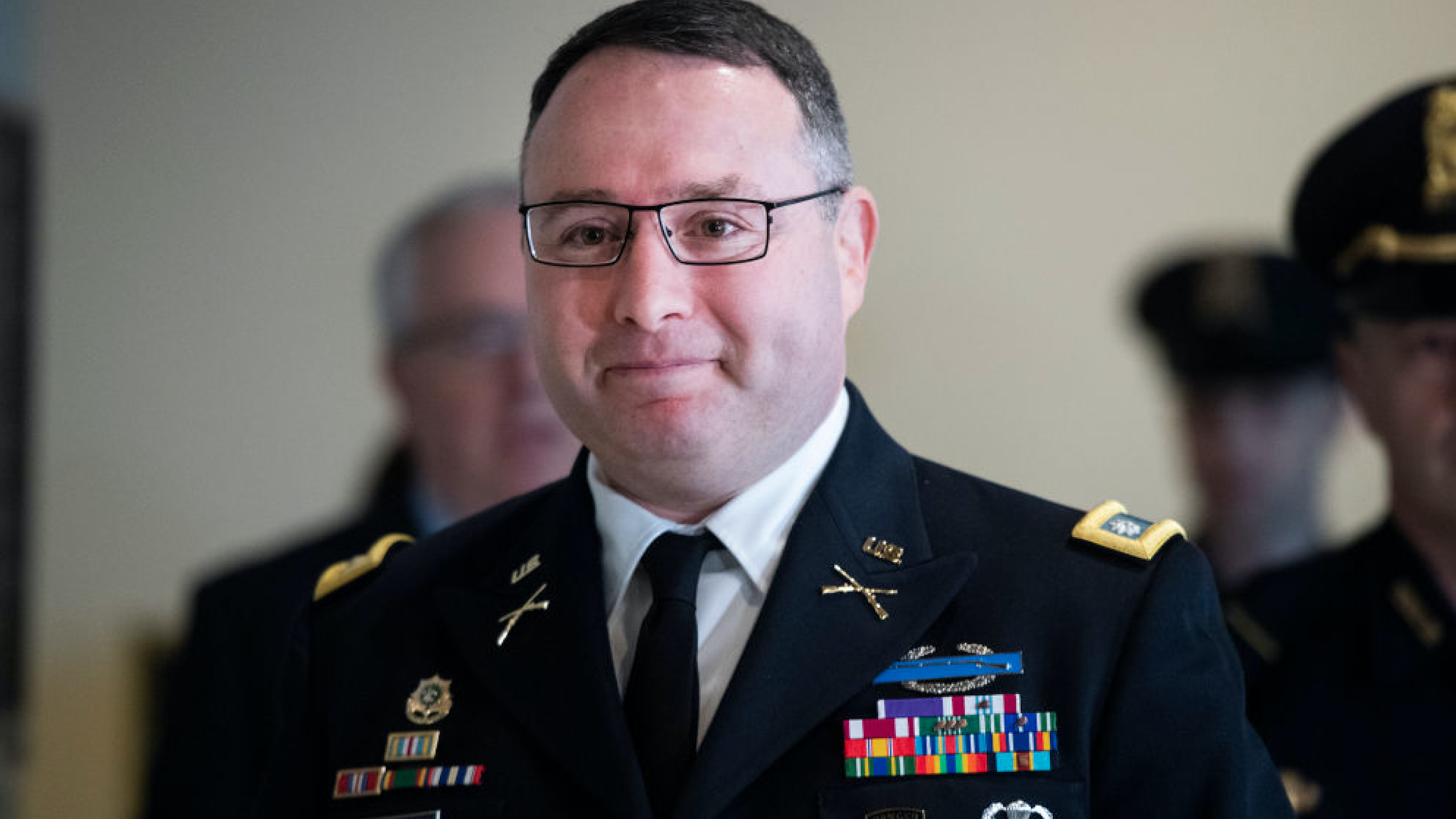 Lt. Col. Alexander Vindman, director of European affairs at the National Security Council, arrives in the Capitol Visitor Center for his deposition related to the House's impeachment inquiry on Tuesday, October 29, 2019.