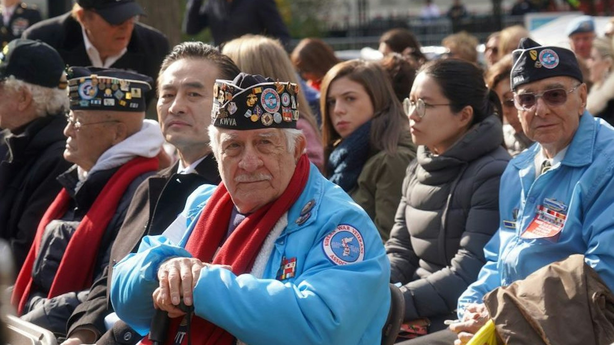 U.S. Veterans attend the Veterans Day Parade on November 11, 2019 in New York City.