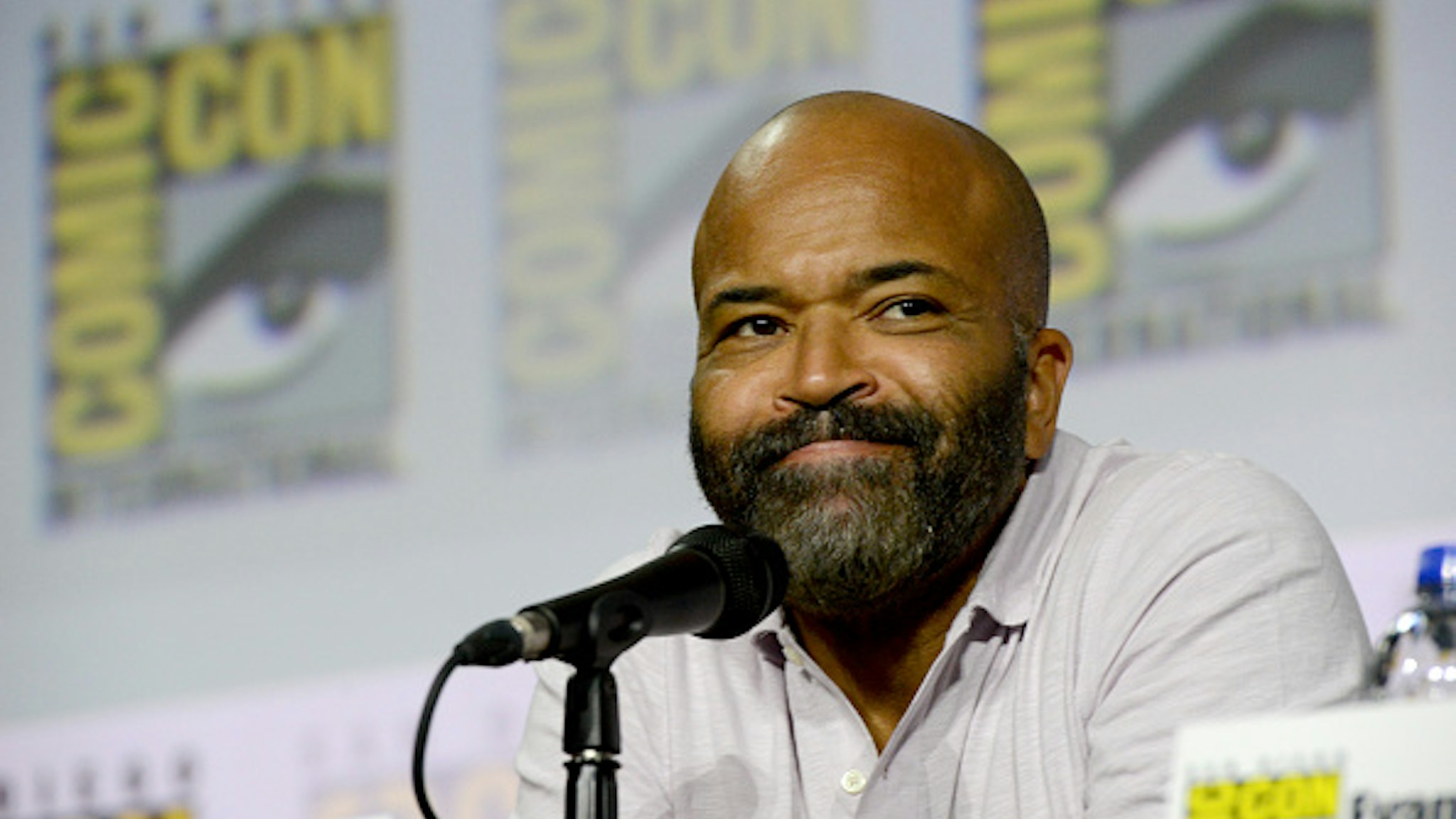SAN DIEGO, CALIFORNIA - JULY 20: Jeffrey Wright speaks at the "Westworld III" Panel during 2019 Comic-Con International at San Diego Convention Center on July 20, 2019 in San Diego, California.
