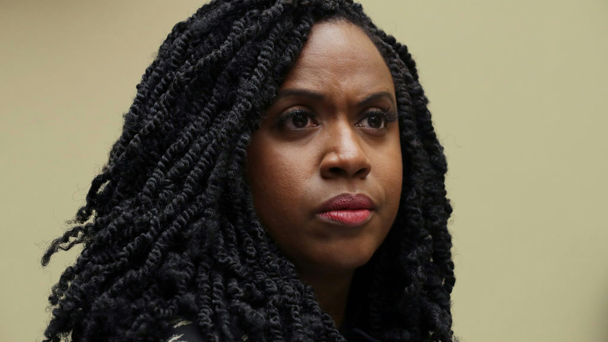 Ayanna Pressley attends a hearing on drug pricing in the Rayburn House Office building