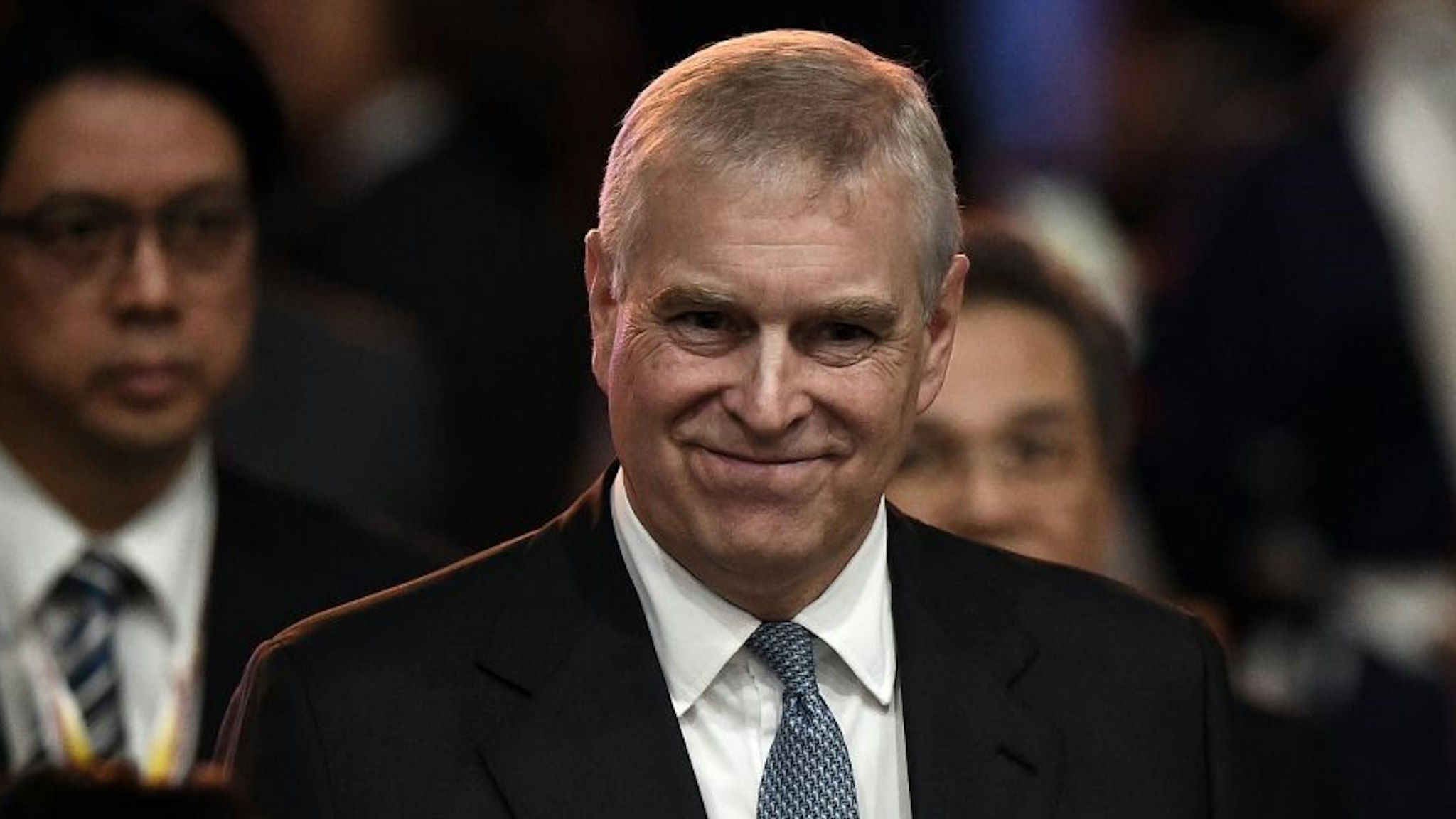 Britain's Prince Andrew, Duke of York leaves after speaking at the ASEAN Business and Investment Summit in Bangkok on November 3, 2019, on the sidelines of the 35th Association of Southeast Asian Nations (ASEAN) Summit. (Photo by Lillian SUWANRUMPHA / AFP) (Photo by
