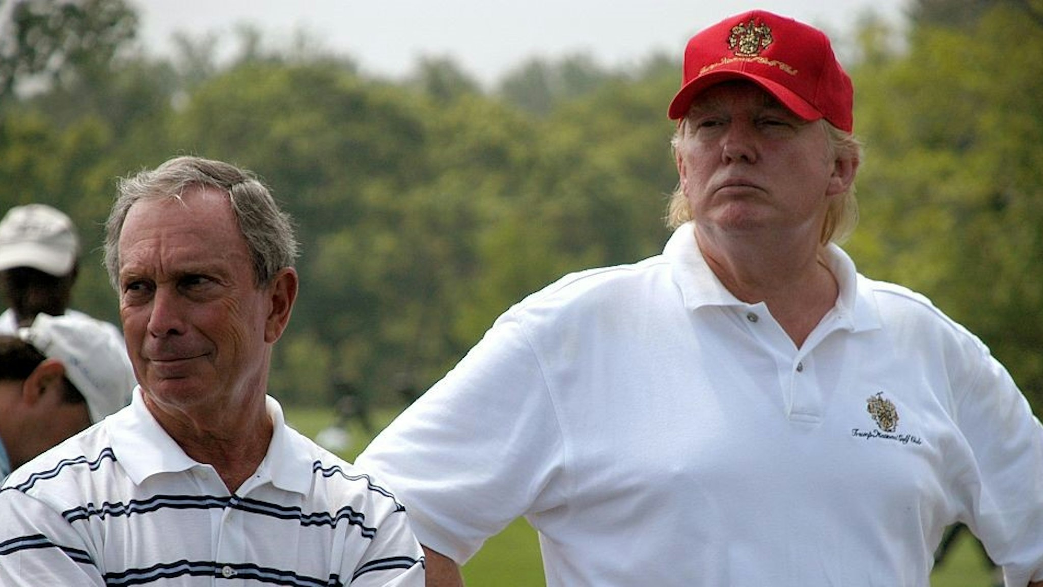 Mayor Michael Bloomberg and Donald Trump attend The Fourth Annual JOE TORRE SAFE AT HOME FOUNDATION Golf Classic at Trump National Golf Course on July 20, 2007 in Briarcliff Manor, NY. (Photo by CLINT SPAULDING/Patrick McMullan via Getty Images)