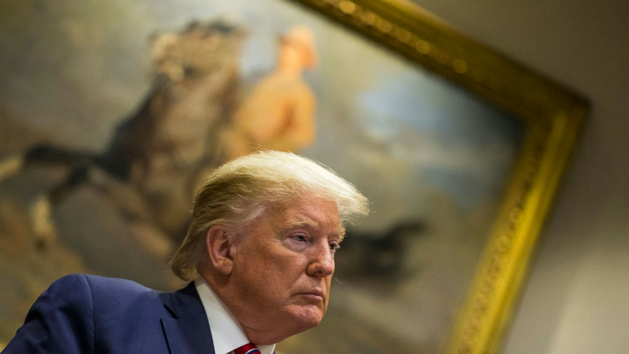 US President Donald Trump is pictured in the Roosevelt Room at the White House on November 15, 2019 in Washington, DC. President Trump discussed transparency in health care prices..