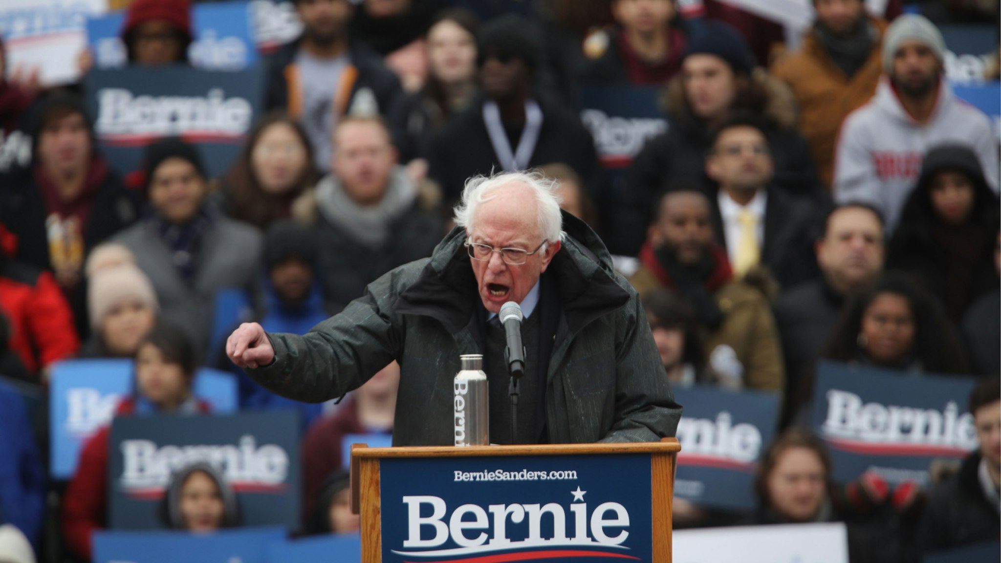 Democratic Presidential candidate U.S. Sen. Bernie Sanders (I-VT) speaks to supporters at Brooklyn College on March 02, 2019 in the Brooklyn borough of New York City.