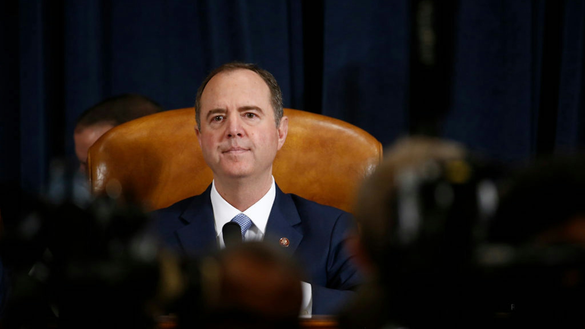 Representative Adam Schiff, a Democrat from California and chairman of the House Intelligence Committee, arrives for an impeachment inquiry hearing in Washington, D.C., U.S., on Thursday, Nov. 21, 2019. The committee hears from nine witnesses in open hearings this week in the impeachment inquiry into President Donald Trump. Photographer: Andrew Harrer/Bloomberg