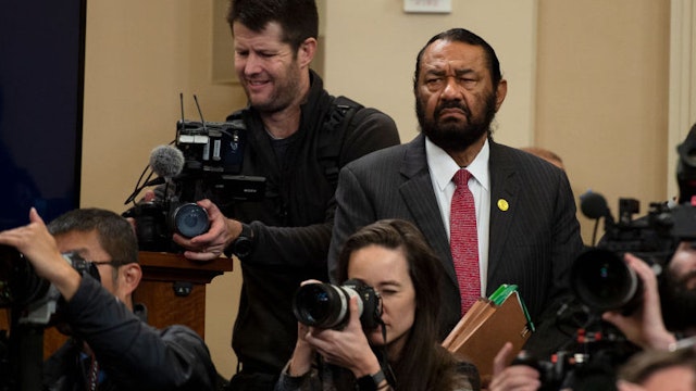 UNITED STATES - DECEMBER 4: Rep. Al Green, D-Texas, watches the House Judiciary Committee hearing on the impeachment inquiry of President Trump in Longworth Building on Wednesday Dec. 4, 2019