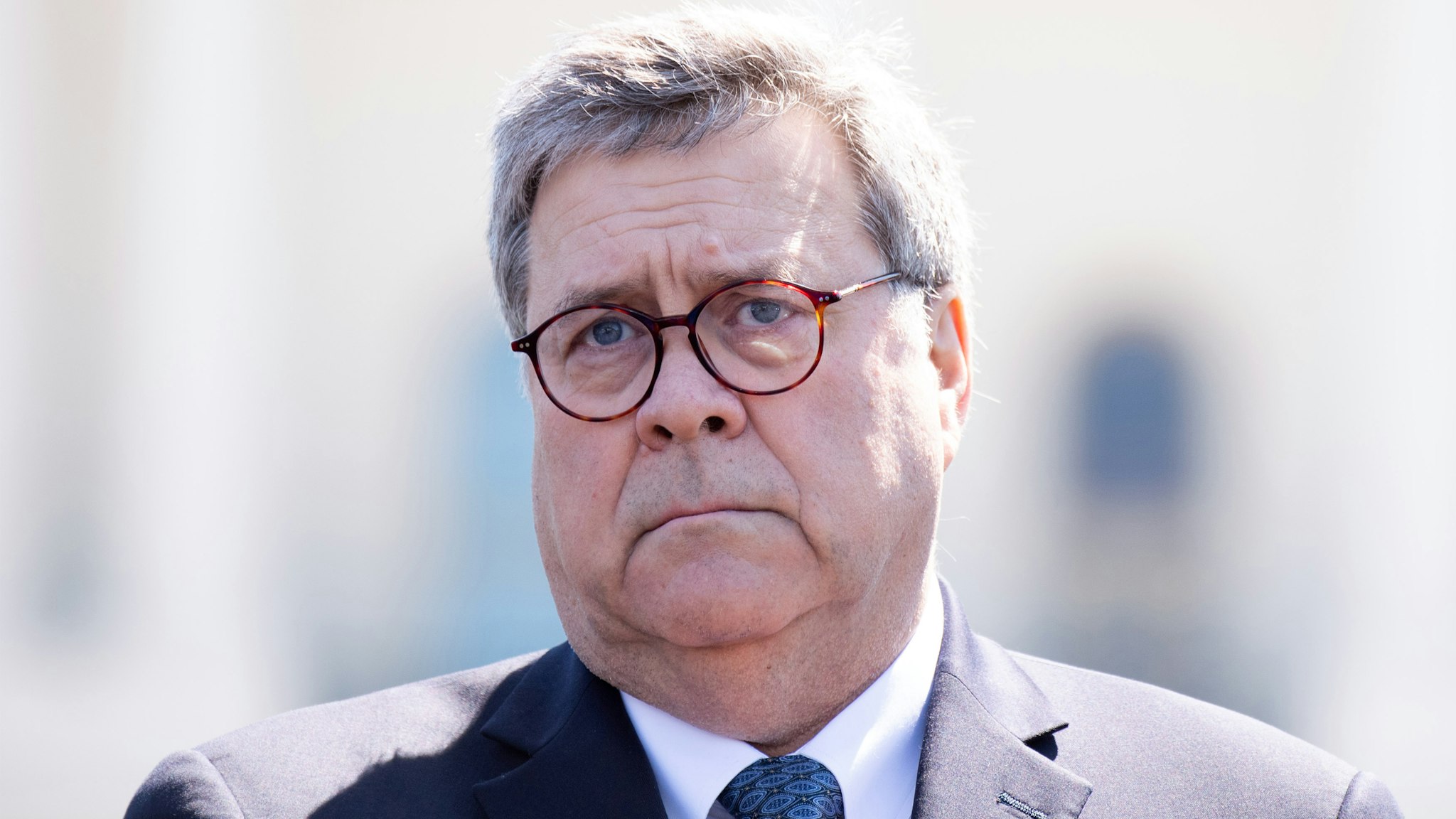 William Barr, U.S. attorney general, attends the 38th annual National Peace Officers Memorial Day service at the U.S. Capitol in Washington, D.C., U.S., on Wednesday, May 15, 2019. Trump is poised to delay a decision by up to six months to impose auto tariffs to avoid blowing up negotiations with the EU and Japan and further antagonizing allies as he ramps up his trade war with China, according to people close to the discussions.