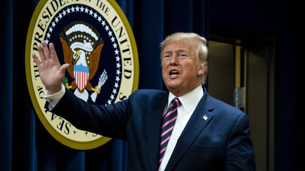 Donald Trump U.S. President Donald Trump waves after speaking during an event at the Eisenhower Executive Office Building in Washington, D.C., U.S., on Thursday, Dec. 19, 2019. The summit was set to discuss mental health treatment as a way to combat homelessness, violence and substance abuse. Photographer: Al Drago/Bloomberg