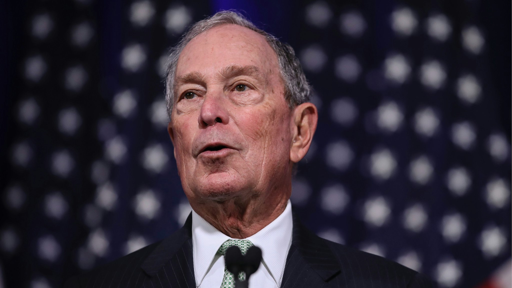 Newly announced Democratic presidential candidate, former New York Mayor Michael Bloomberg speaks during a press conference to discuss his presidential run on November 25, 2019 in Norfolk, Virginia.