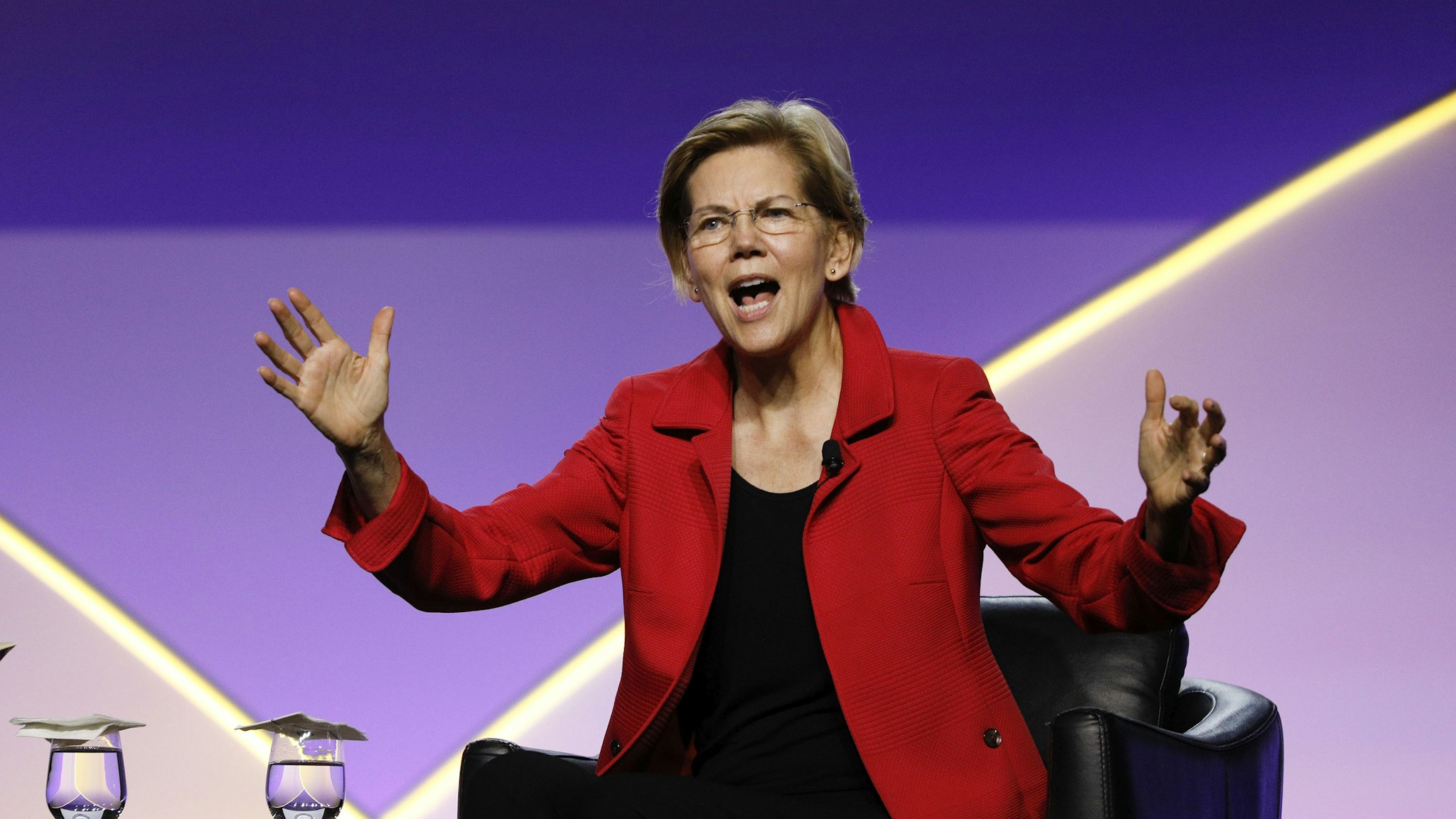 DETROIT, MI - JULY 24: Democratic presidential candidate U.S. Sen. Elizabeth Warren (D-MA) participates in a Presidential Candidates Forum at the NAACP 110th National Convention on July 24, 2019 in Detroit, Michigan. The theme of this years Convention is, When We Fight, We Win. (Photo by Bill Pugliano/Getty Images)