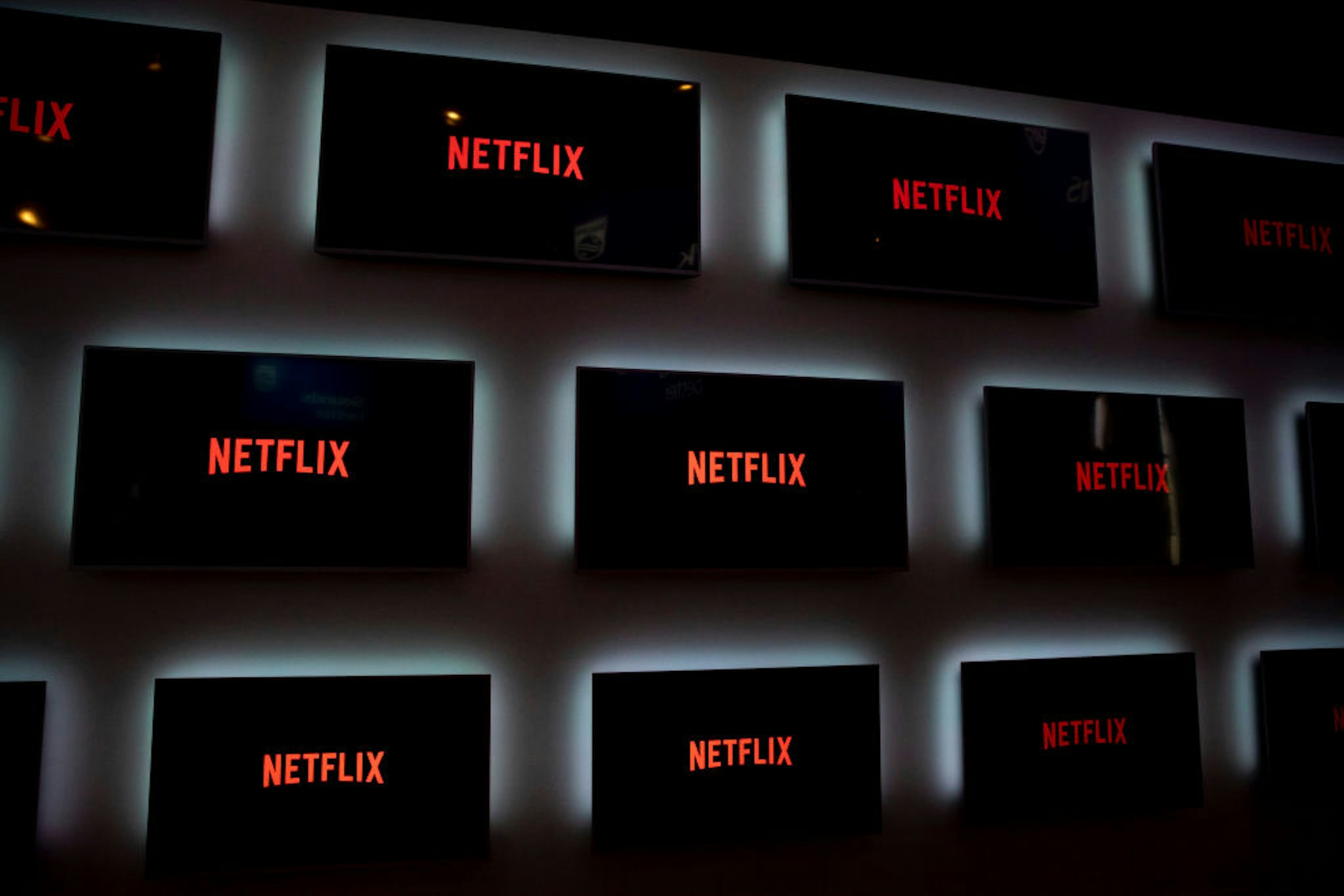 Monitors with Netflix logo are pictured during the international electronics and innovation fair IFA in Berlin on September 10, 2019.