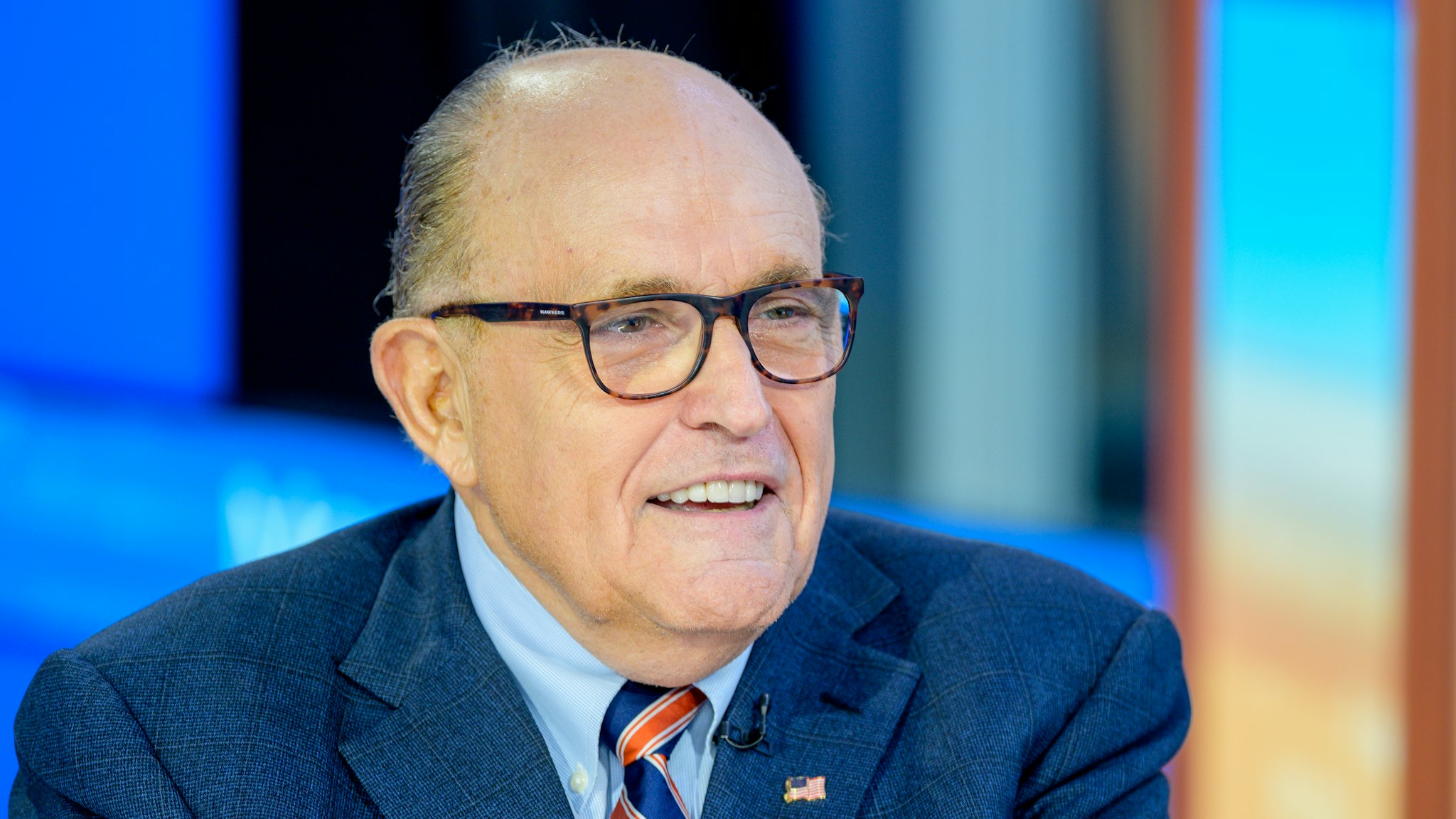 NEW YORK, NEW YORK - SEPTEMBER 23: Former New York City Mayor and attorney to President Donald Trump Rudy Giuliani visits "Mornings With Maria" with anchor Maria Bartiromo at Fox Business Network Studios on September 23, 2019 in New York City. (Photo by Roy Rochlin/Getty Images)