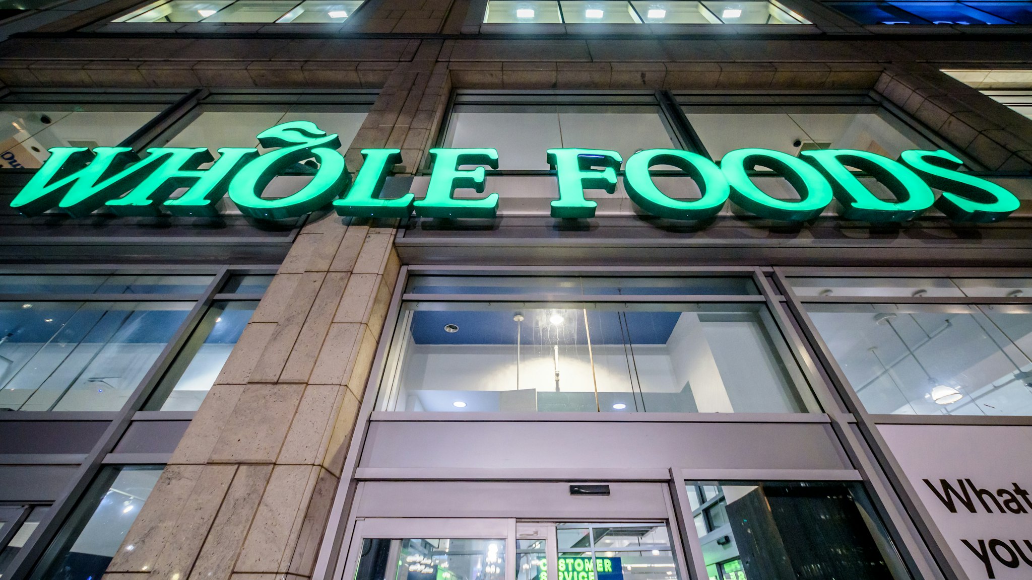 MANHATTAN, NEW YORK, UNITED STATES - 2019/11/08: Whole Foods Market store front at Union Square. (Photo by Erik McGregor/LightRocket via Getty Images)