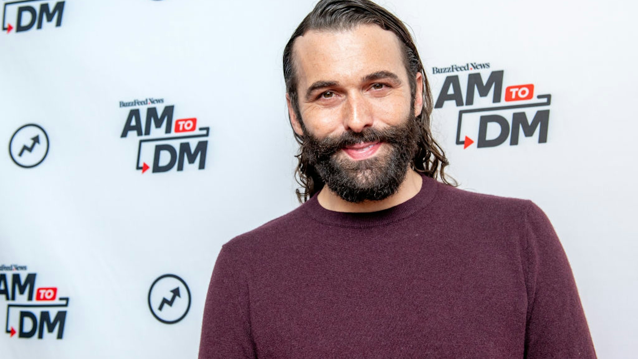 Jonathan Van Ness visits BuzzFeed's "AM To DM" on October 31, 2019 in New York City.