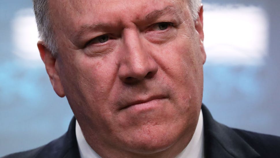 Michael Pompeo U.S. Secretary of State Mike Pompeo listens to a question from a member of the media at the press briefing room of the State Department December 11, 2019 in Washington, DC.