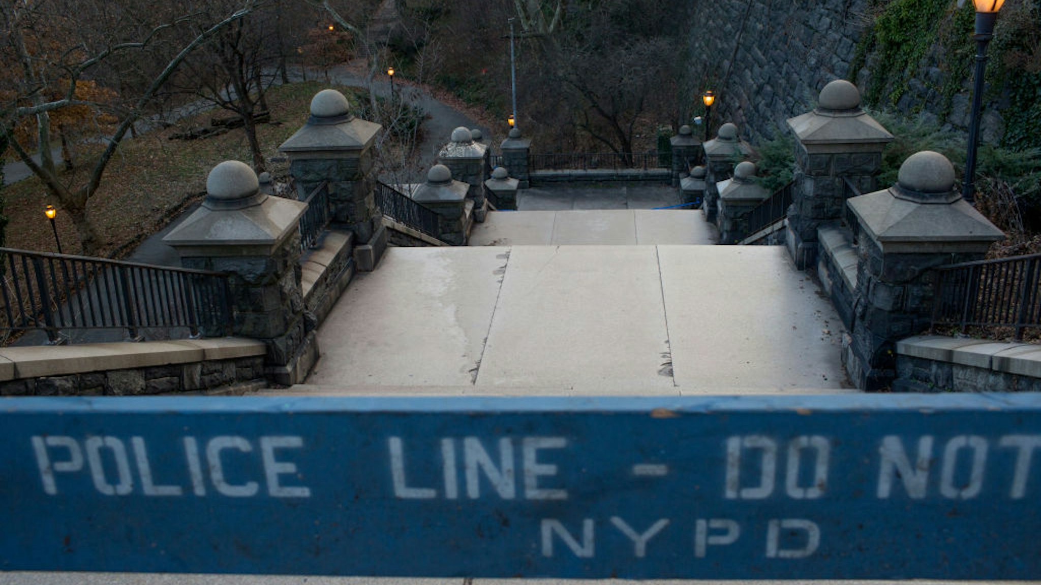 Views of the crime scene in Morningside Park four days after Tessa Majors, a Barnard freshman, was murdered, as seen on December 15, 2019 in New York City.