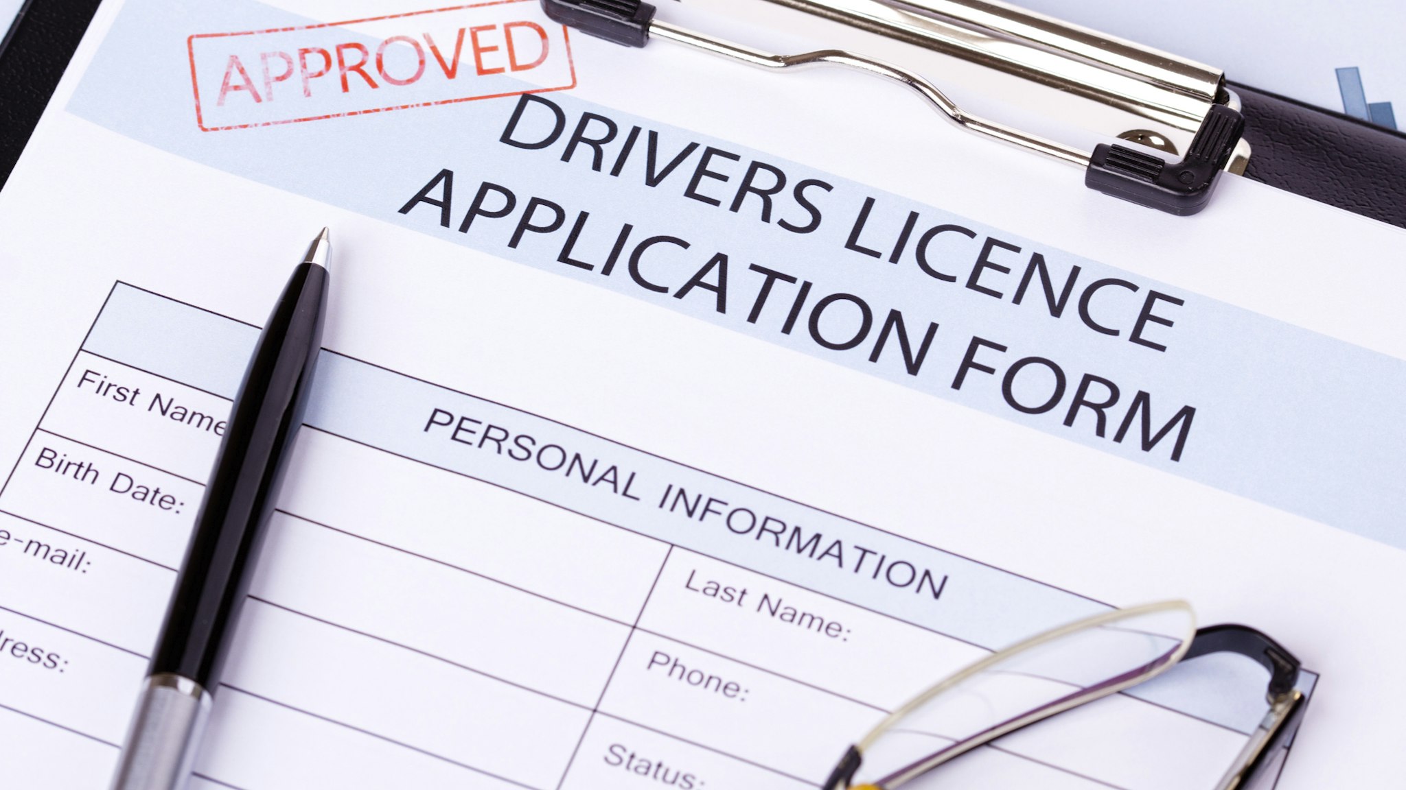 Drivers licence application form approved