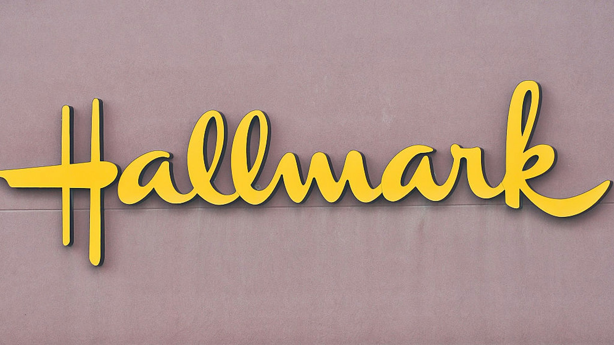 A general view of a Hallmark Cards logo seen in South Edmonton Common. a retail power centre located in Edmonton, Alberta.
