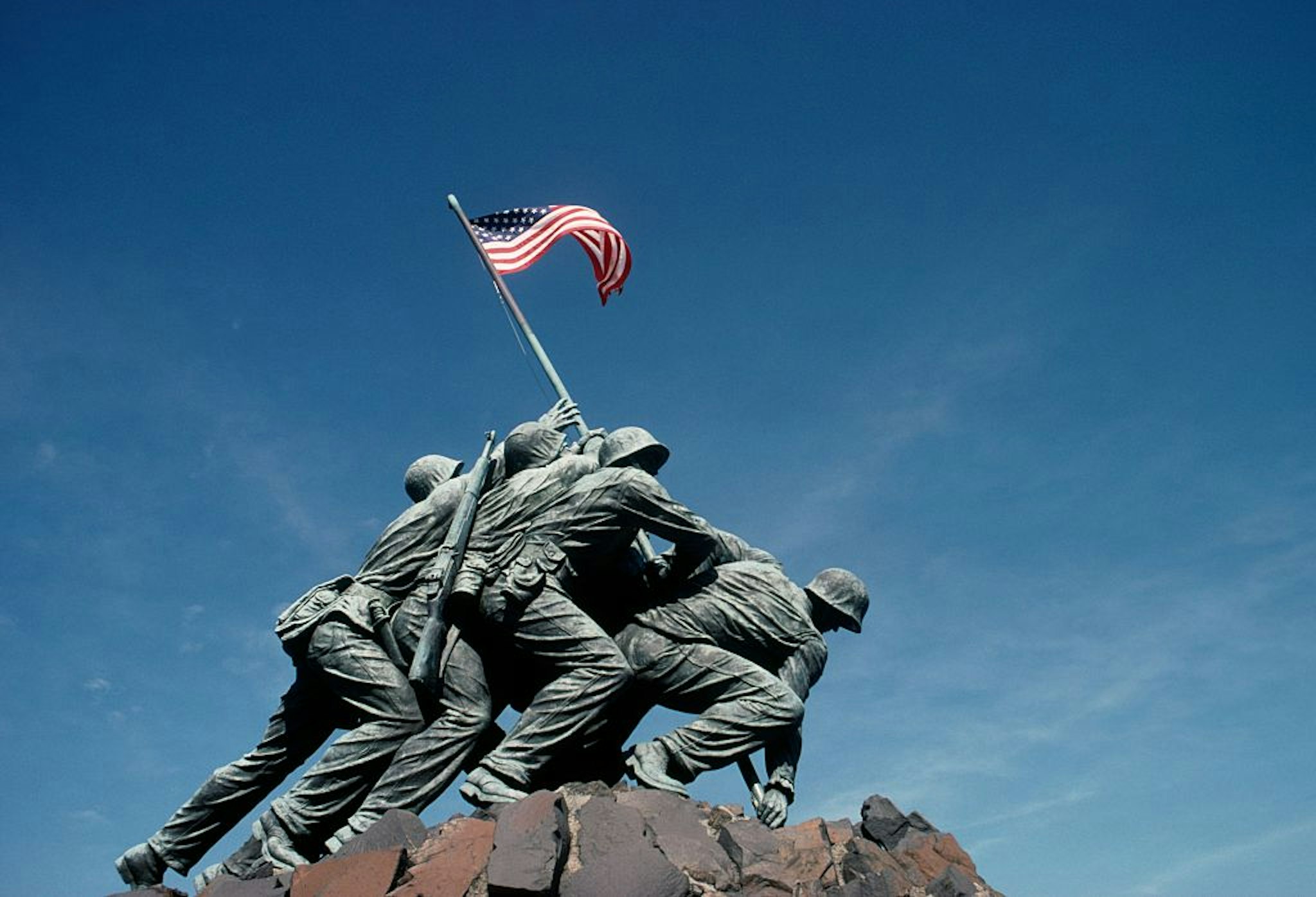 Marine Corps War Memorial, also known as Iwo Jima Memorial, 1954, by Felix Weihs de Weldon (1907-2003), Arlington Ridge Park, Virginia, United States of America.