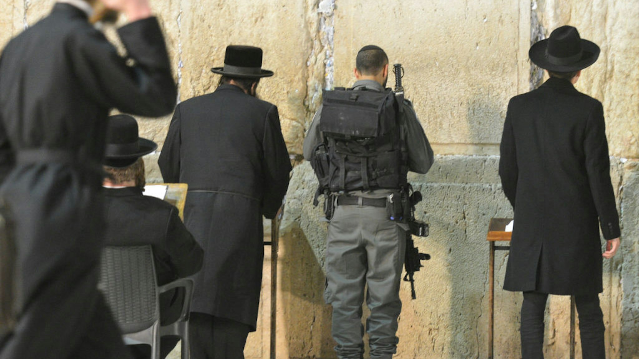 Jews praying at the Western Wall inside the Old City in Jerusalem. Wednesday, 14 March 2018, in Jerusalem, Israel.