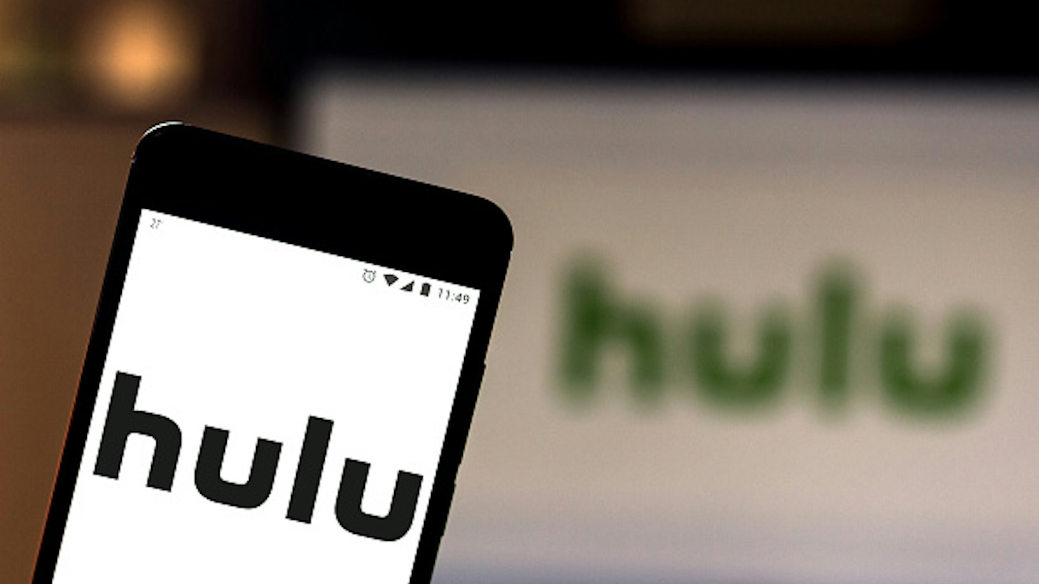 BRAZIL - 2019/05/21: In this photo illustration the Hulu logo is seen displayed on a smartphone.