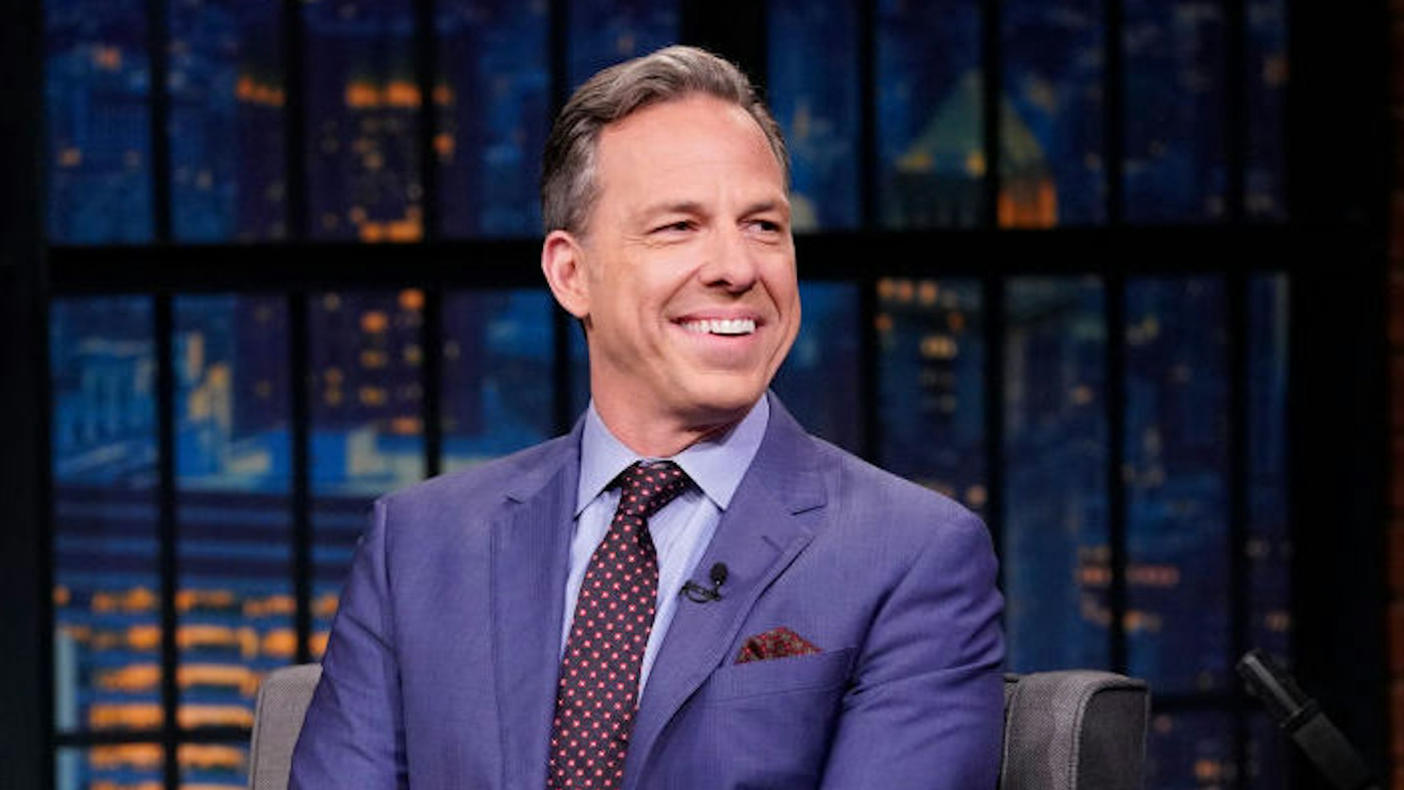 CNN's Jake Tapper during an interview with host Seth Meyers on August 15, 2019 -- (Photo by: Lloyd Bishop/NBC/NBCU Photo Bank)