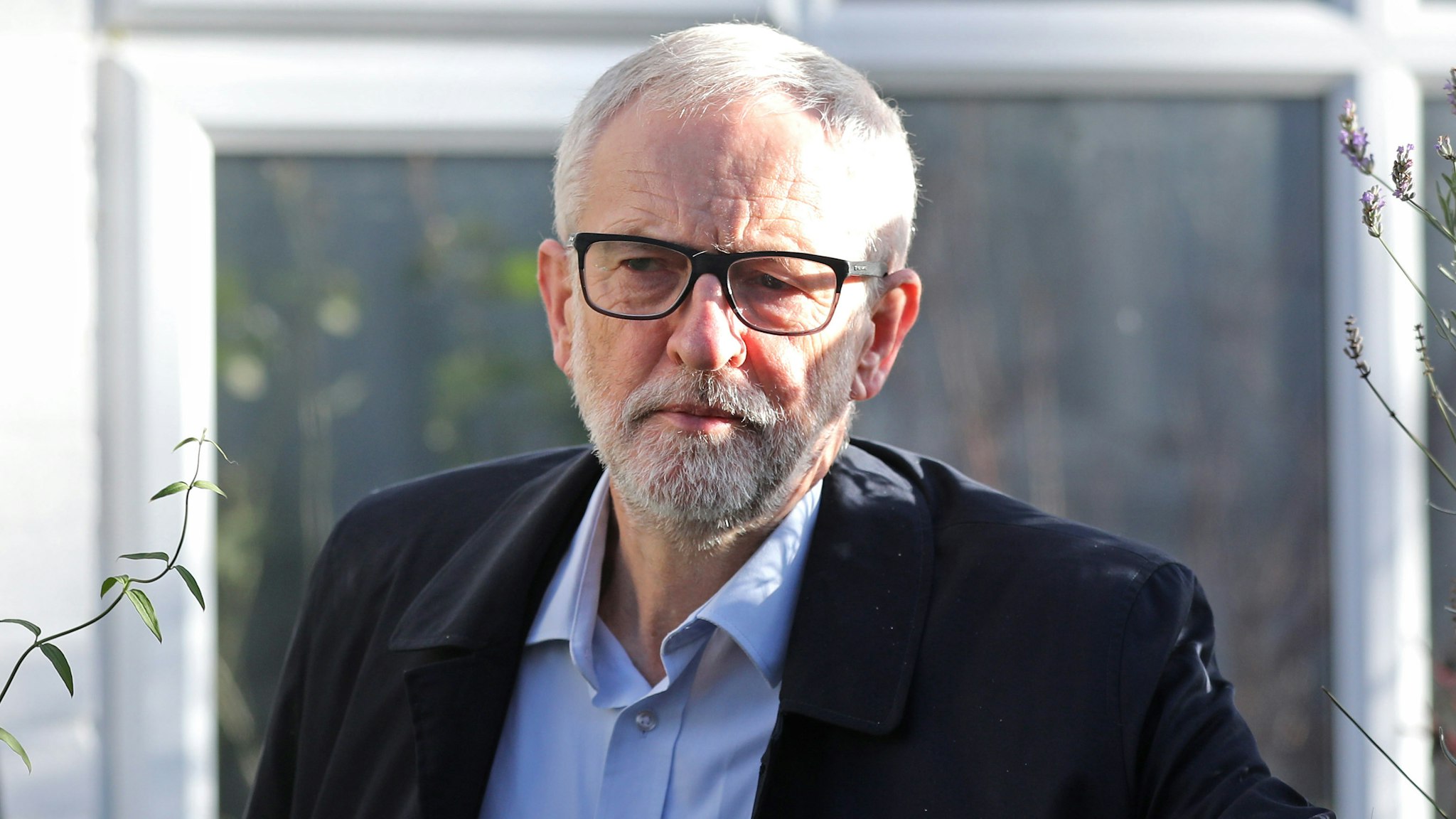 Labour Party leader Jeremy Corbyn leaves his home in Islington, north London.