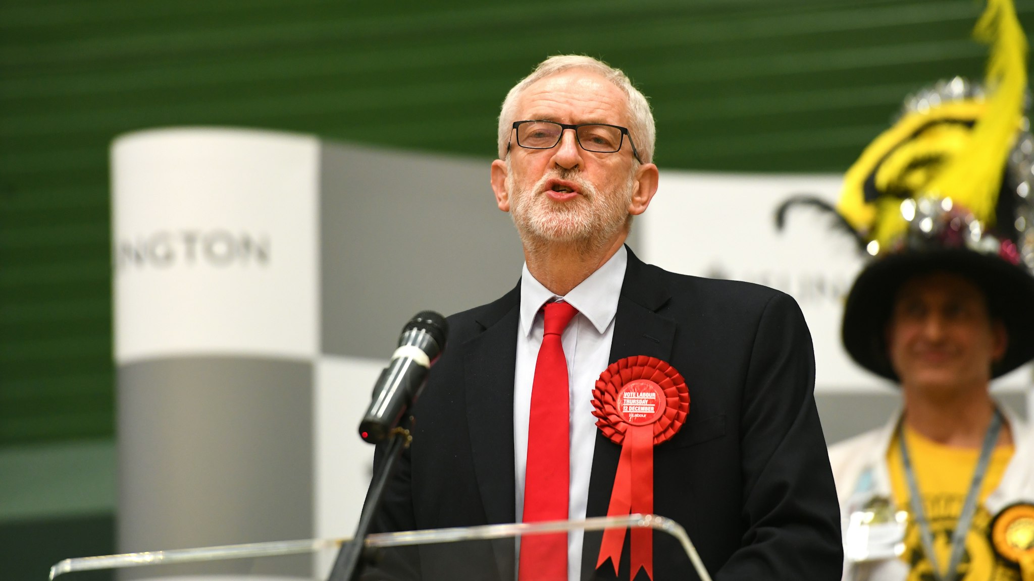 Labour leader Jeremy Corbyn speaks after the results was given at Sobell Leisure Centre for the Islington North constituency for the 2019 General Election.