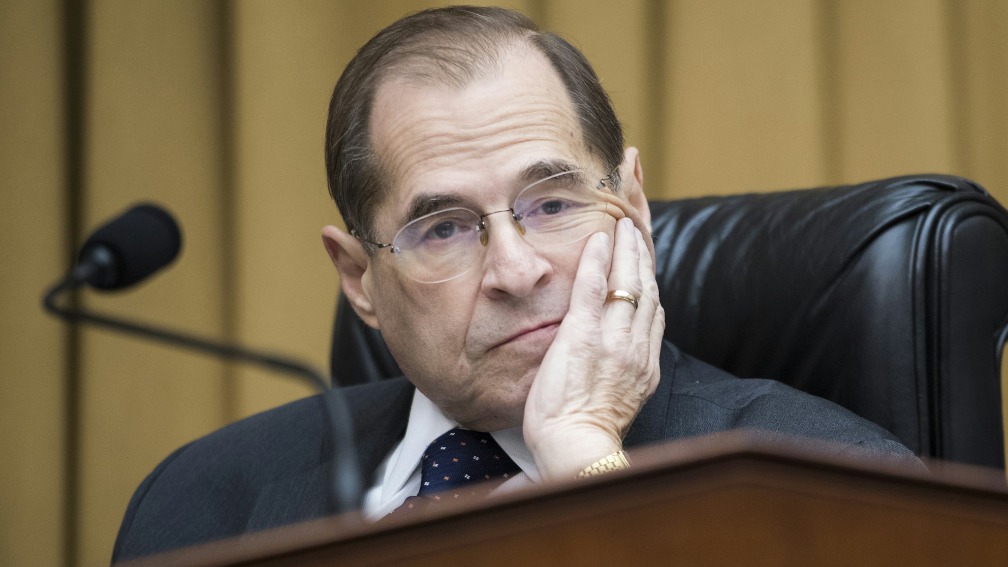 Chairman Jerrold Nadler, D-N.Y., prepares to begin a House Judiciary Committee hearing in Rayburn Building that was scheduled to feature testimony by Attorney General William Barr on Russian Interference in the 2016 election and the Robert Mueller report on Thursday, May 2, 2019. Barr did not show up for the hearing citing displeasure with the format.