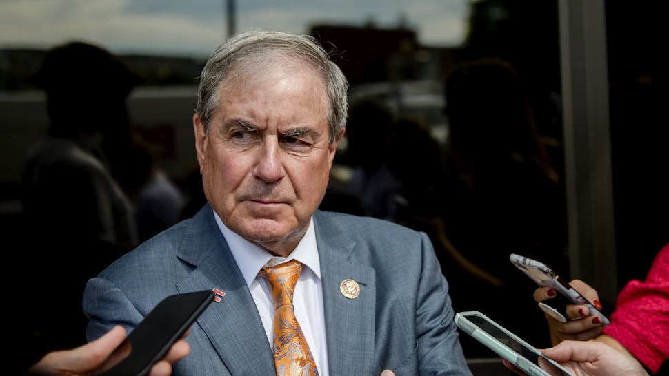John Yarmuth UNITED STATES - JUNE 25: Rep. John Yarmuth, D-Ky., talks with reporters as he departs a meeting with other House Democrats to discuss potential border bill changes at the Democratic National Committee on Tuesday June 25, 2019.