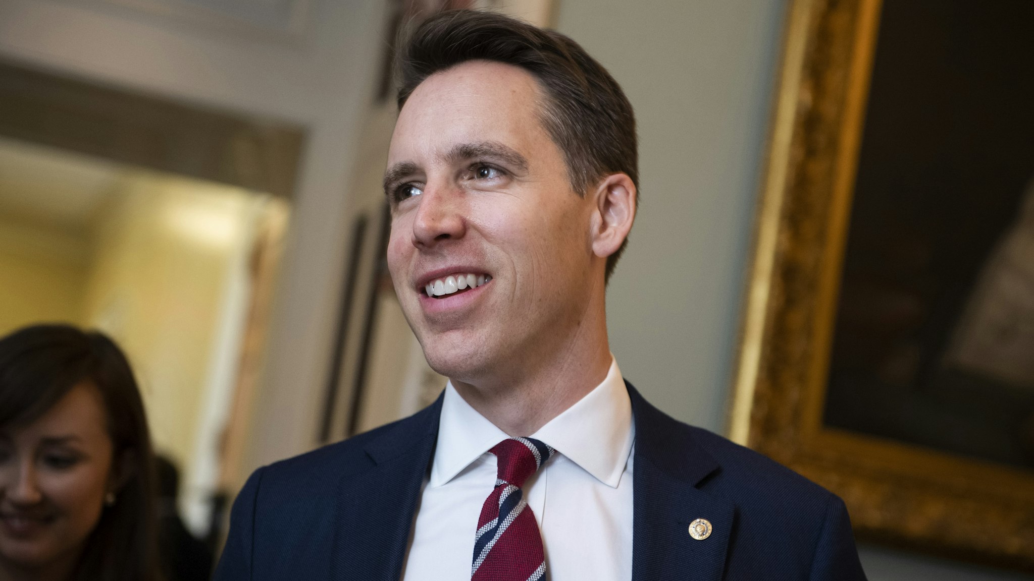 Sen. Josh Hawley, R-Mo., leaves the Senate Policy luncheons in the Capitol on Tuesday, December 10, 2019.