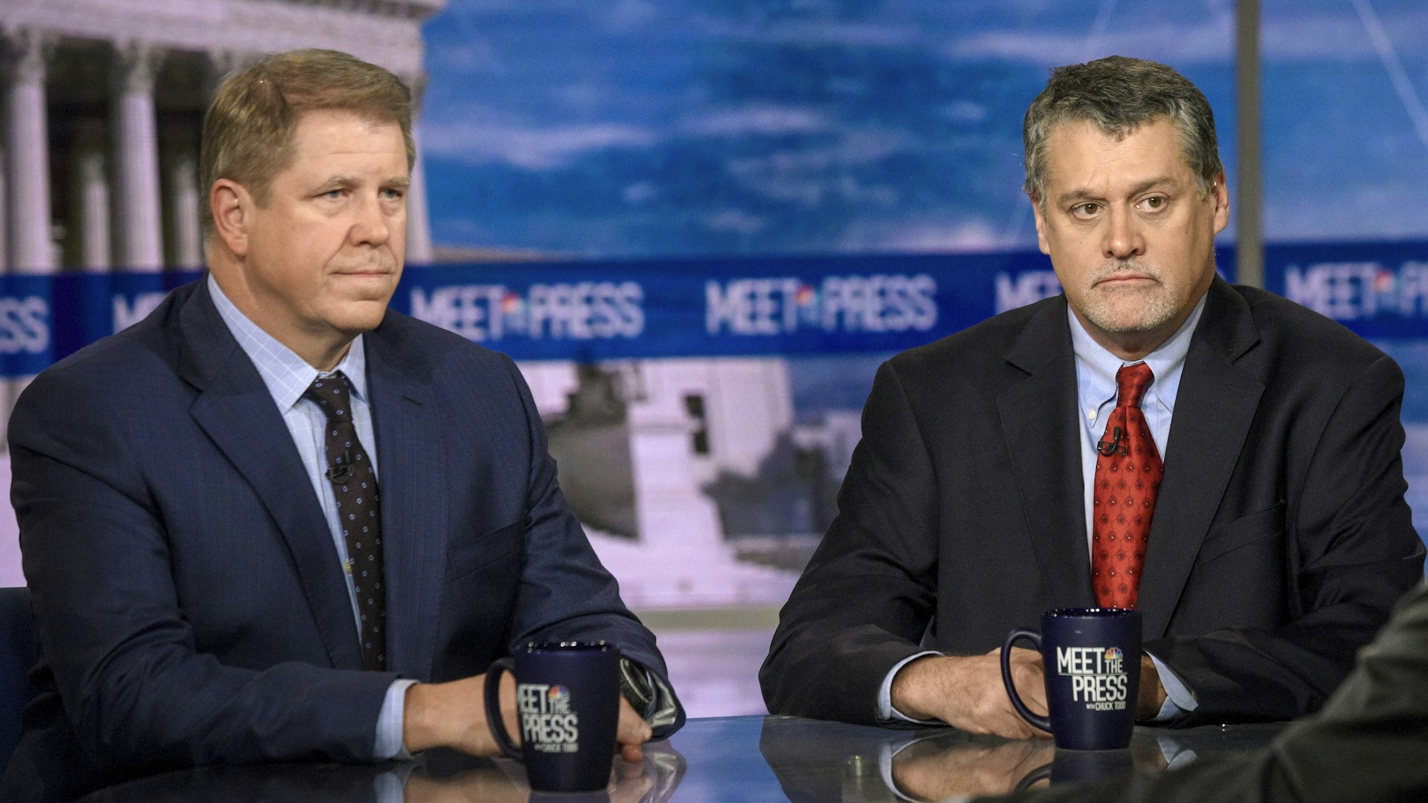 Peter Fritsch and Glenn Simpson, Founders, Fusion GPS; Co-Authors, Crime in Progress: Inside the Steele Dossier and the Fusion GPS Investigation of Donald Trump appear on Meet the Press" in Washington, D.C., Sunday, November 24, 2019.